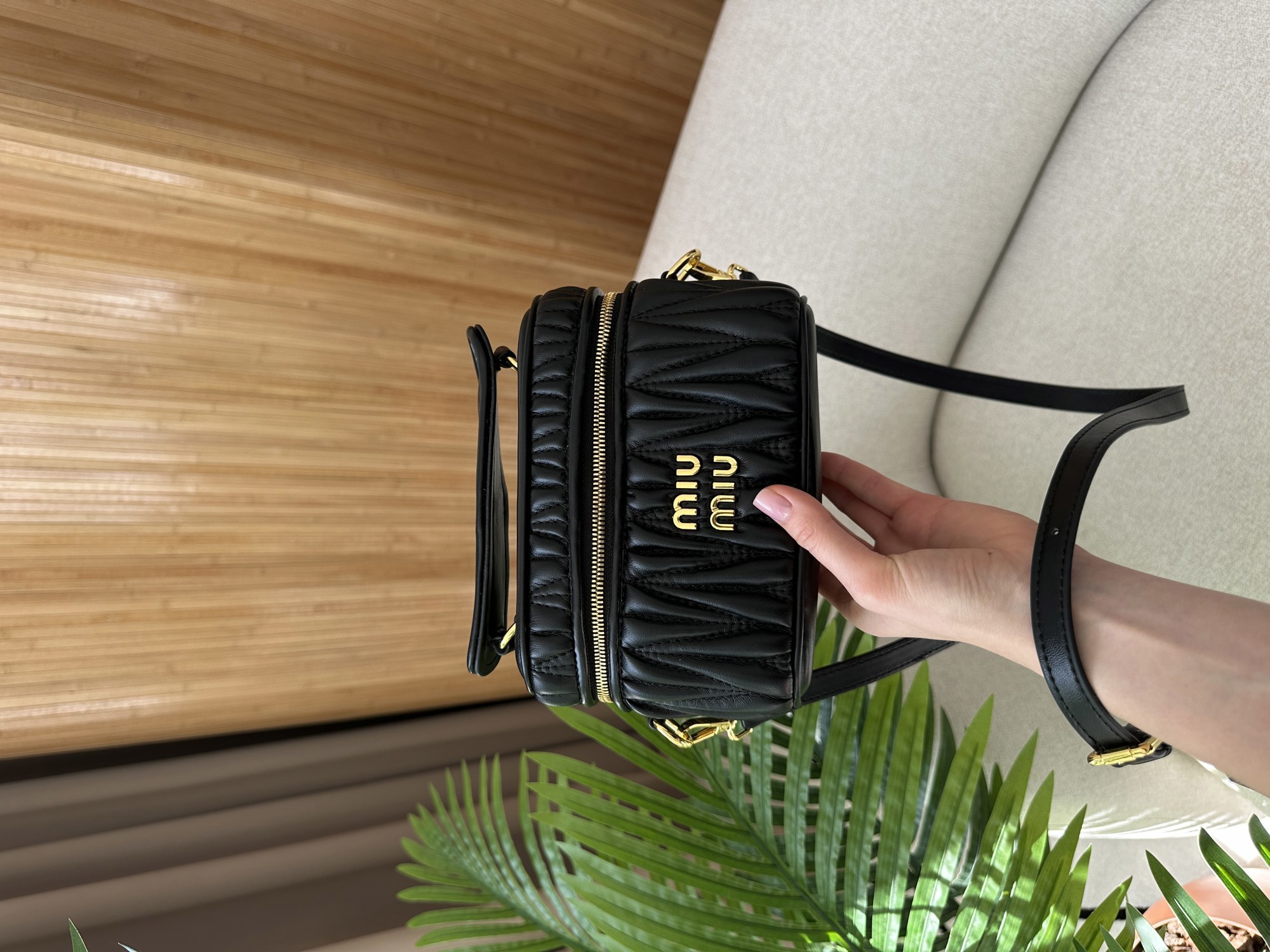 Miu Miu Matelassé Nappa Leather Vanity Bag Black - 10