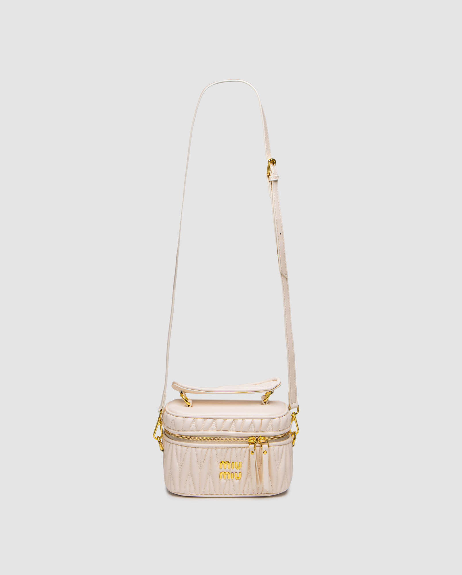 Miu Miu Matelassé Nappa Leather Vanity Bag White - 4