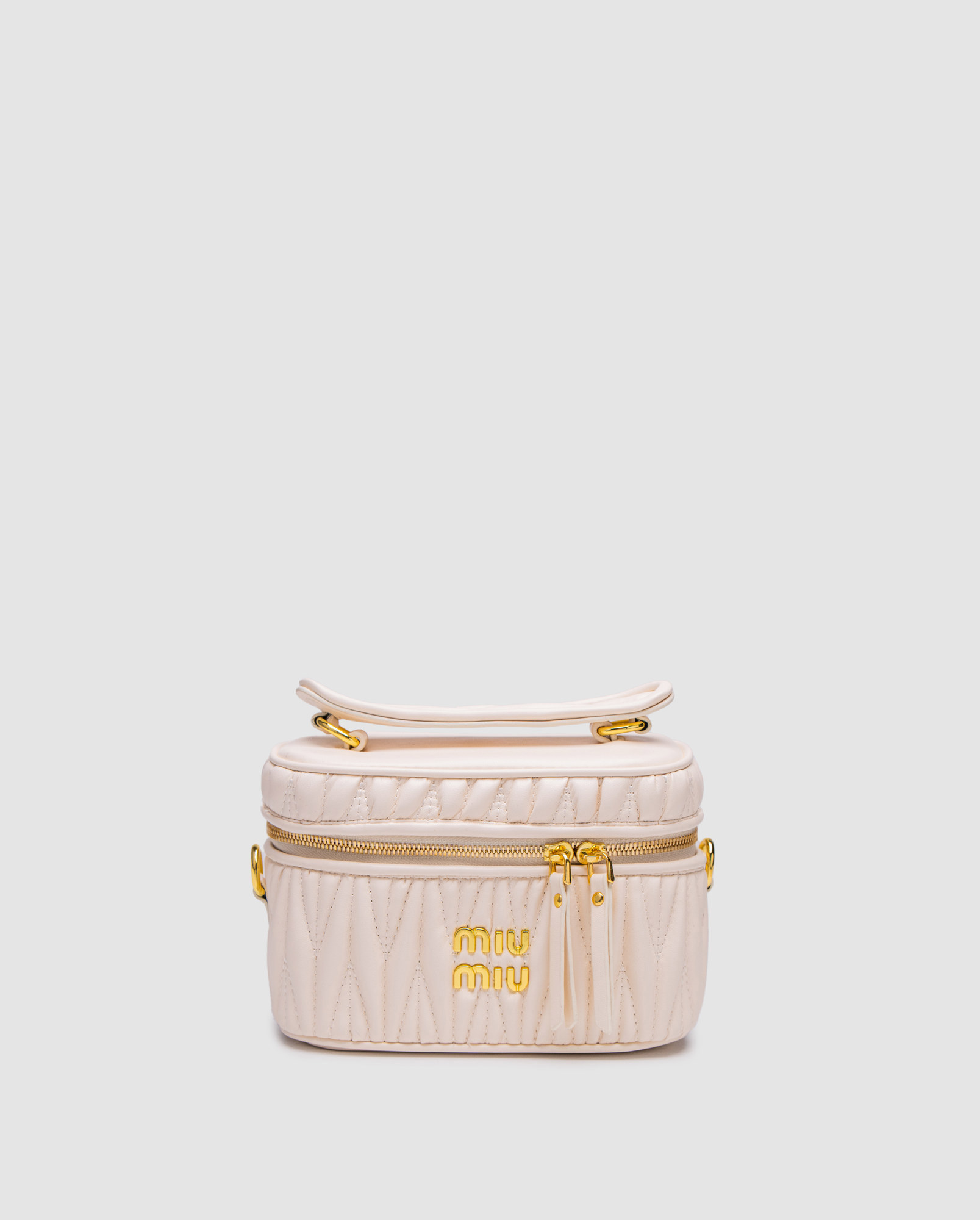 Miu Miu Matelassé Nappa Leather Vanity Bag White - 2