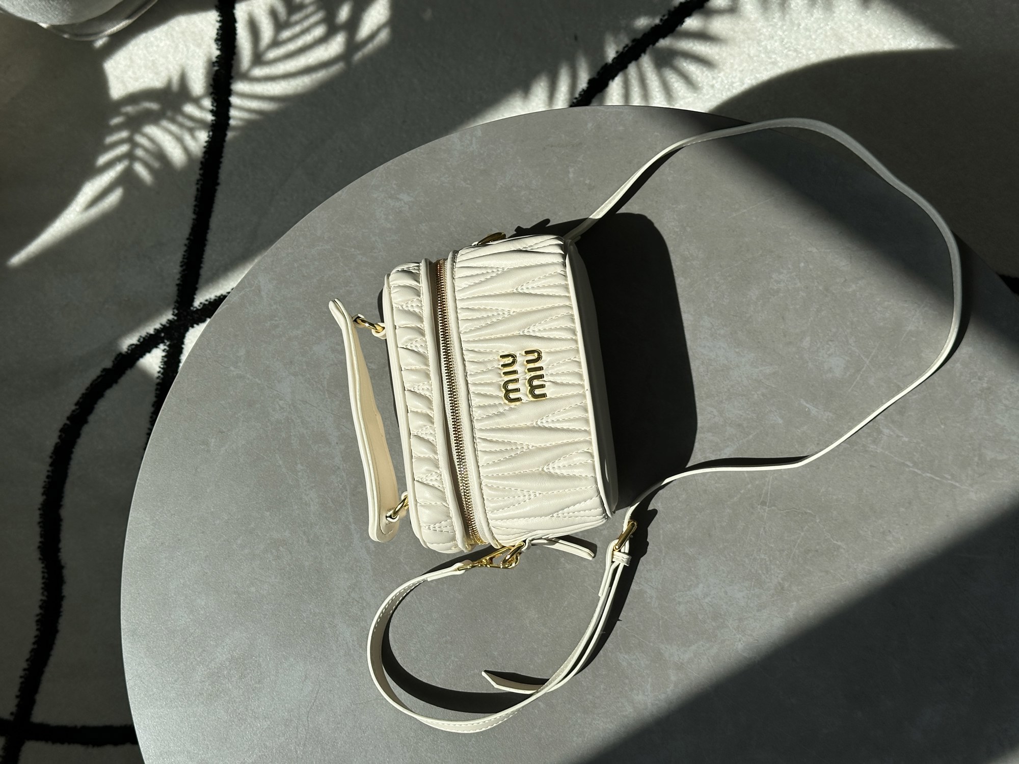 Miu Miu Matelassé Nappa Leather Vanity Bag White - 11