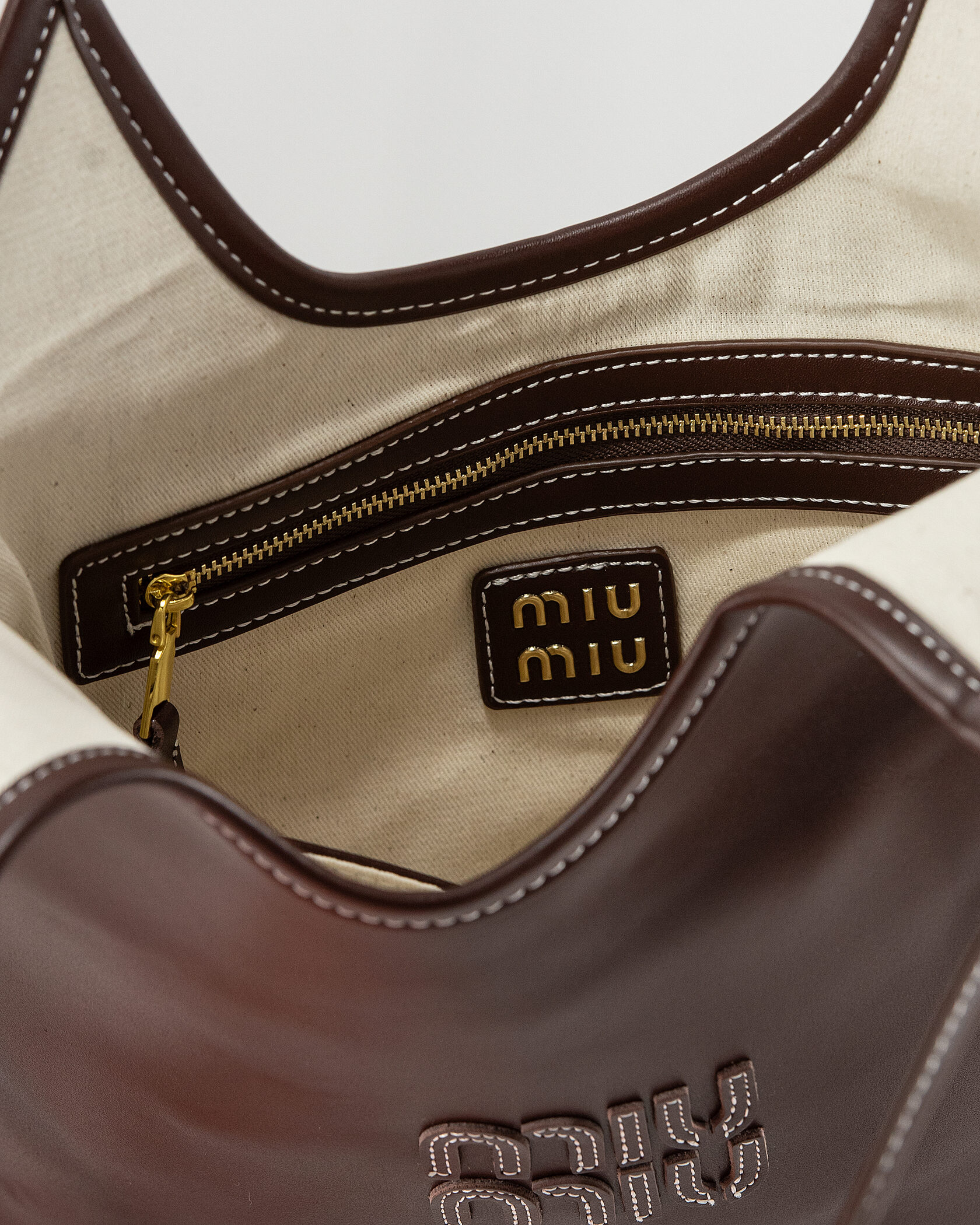 Miu Miu Medium Hobo Bag in Brown Leather - 12