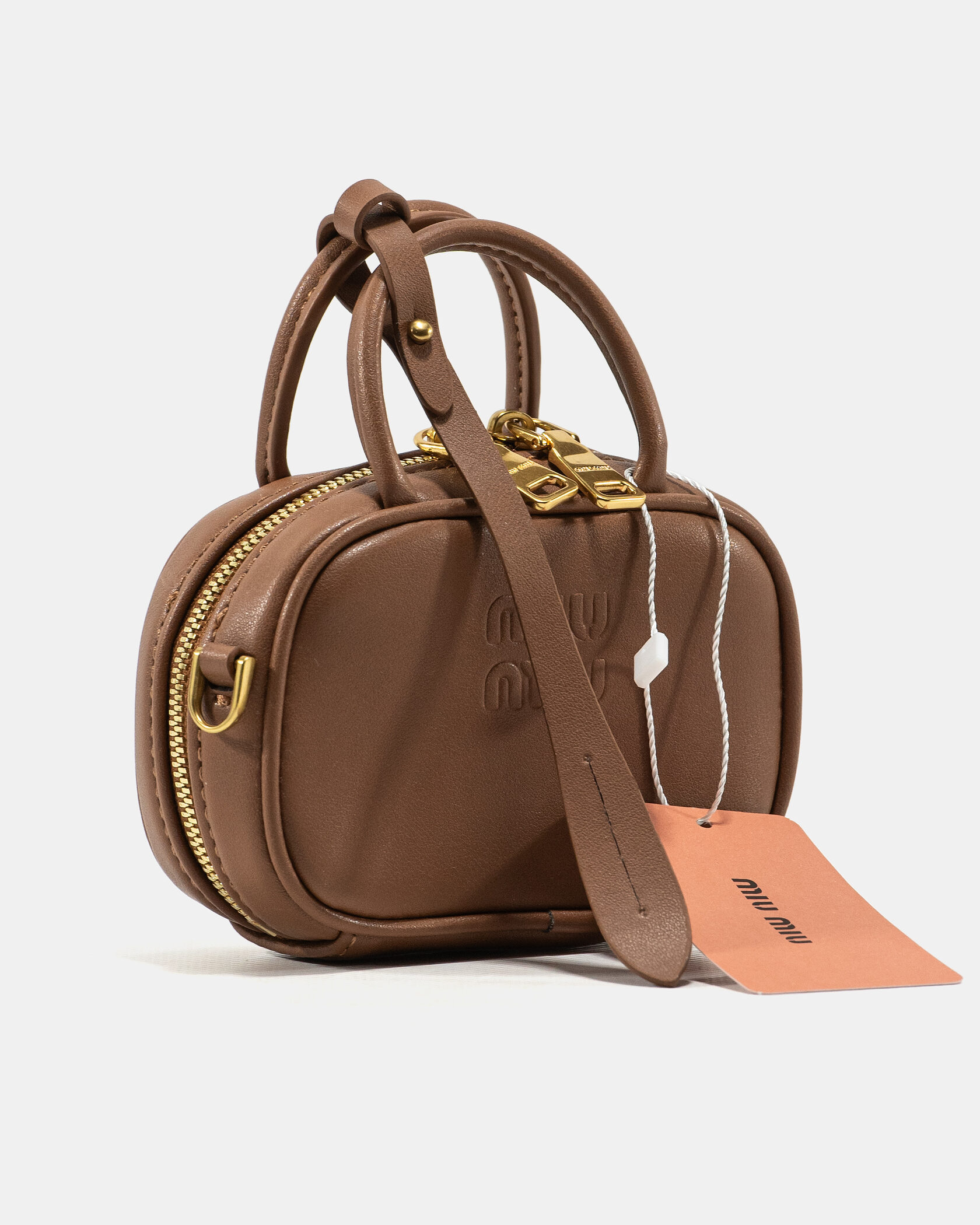 Miu Miu Micro Arcadie Bag in Cognac/Brown Leather - 6