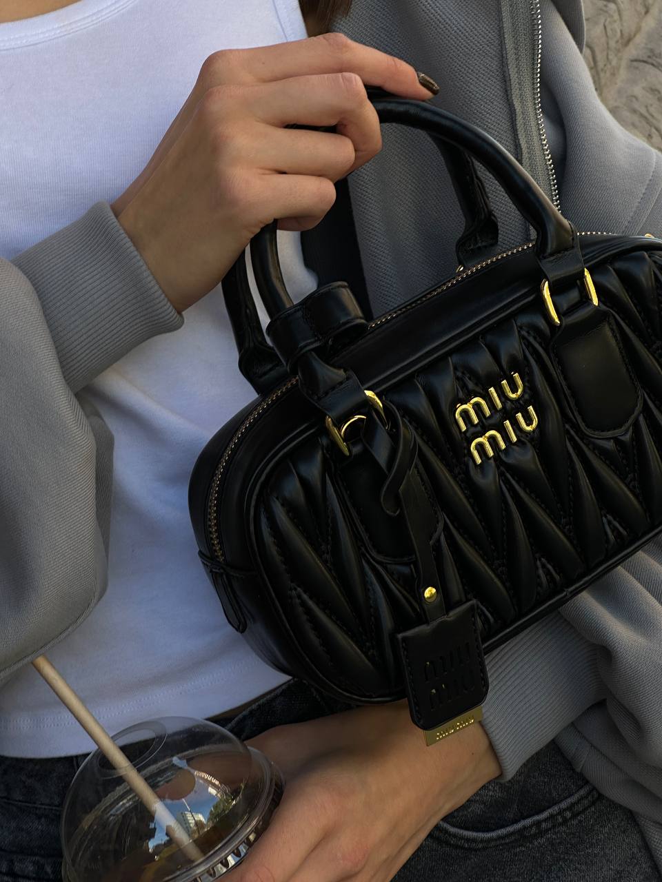 Miu Miu Mini Matelassé Black Leather - 3