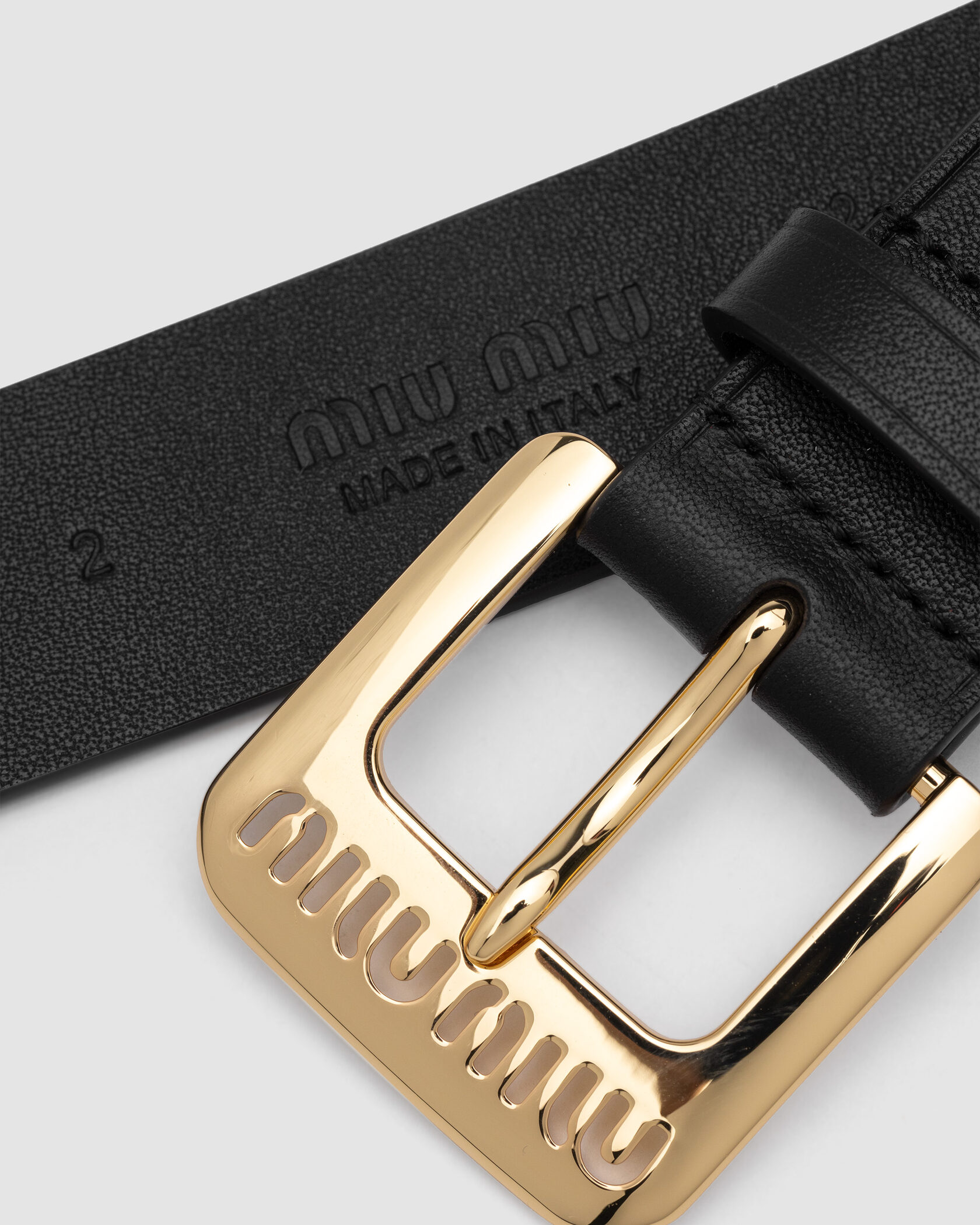 Miu Miu Nappa Leather Belt Black - 4