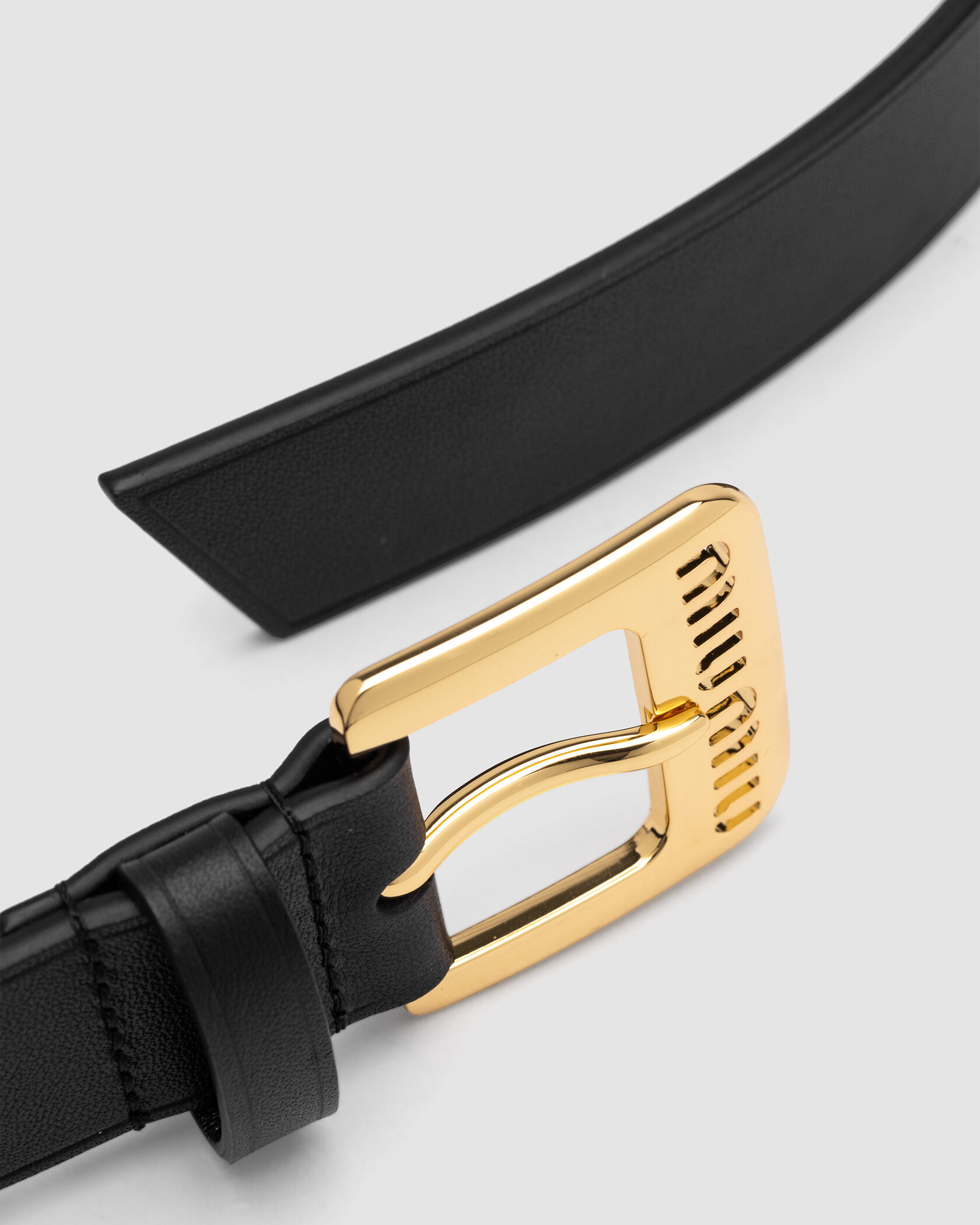 Miu Miu Nappa Leather Belt Black - 5