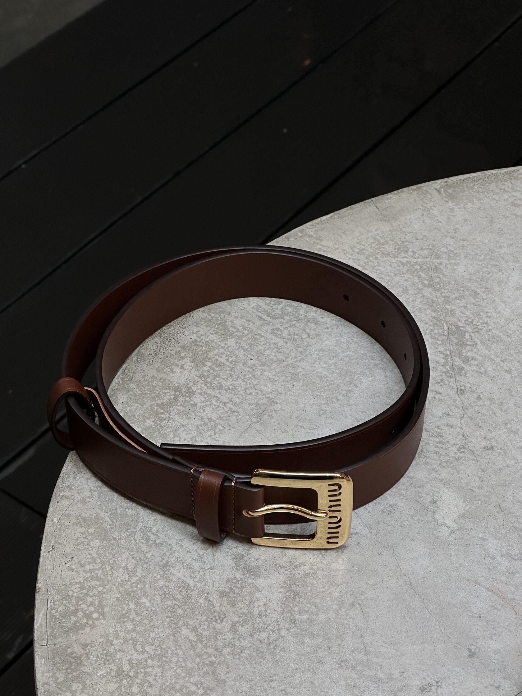 Miu Miu Nappa Leather Belt Brown - 11