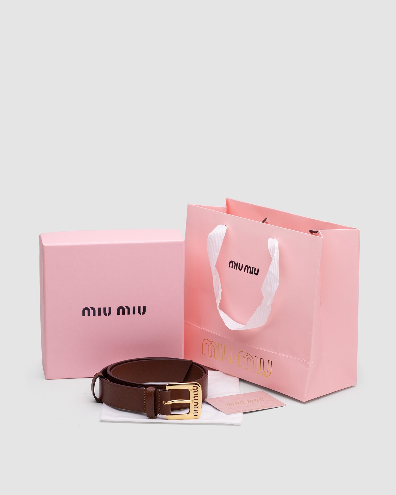 Miu Miu Nappa Leather Belt Brown - 2