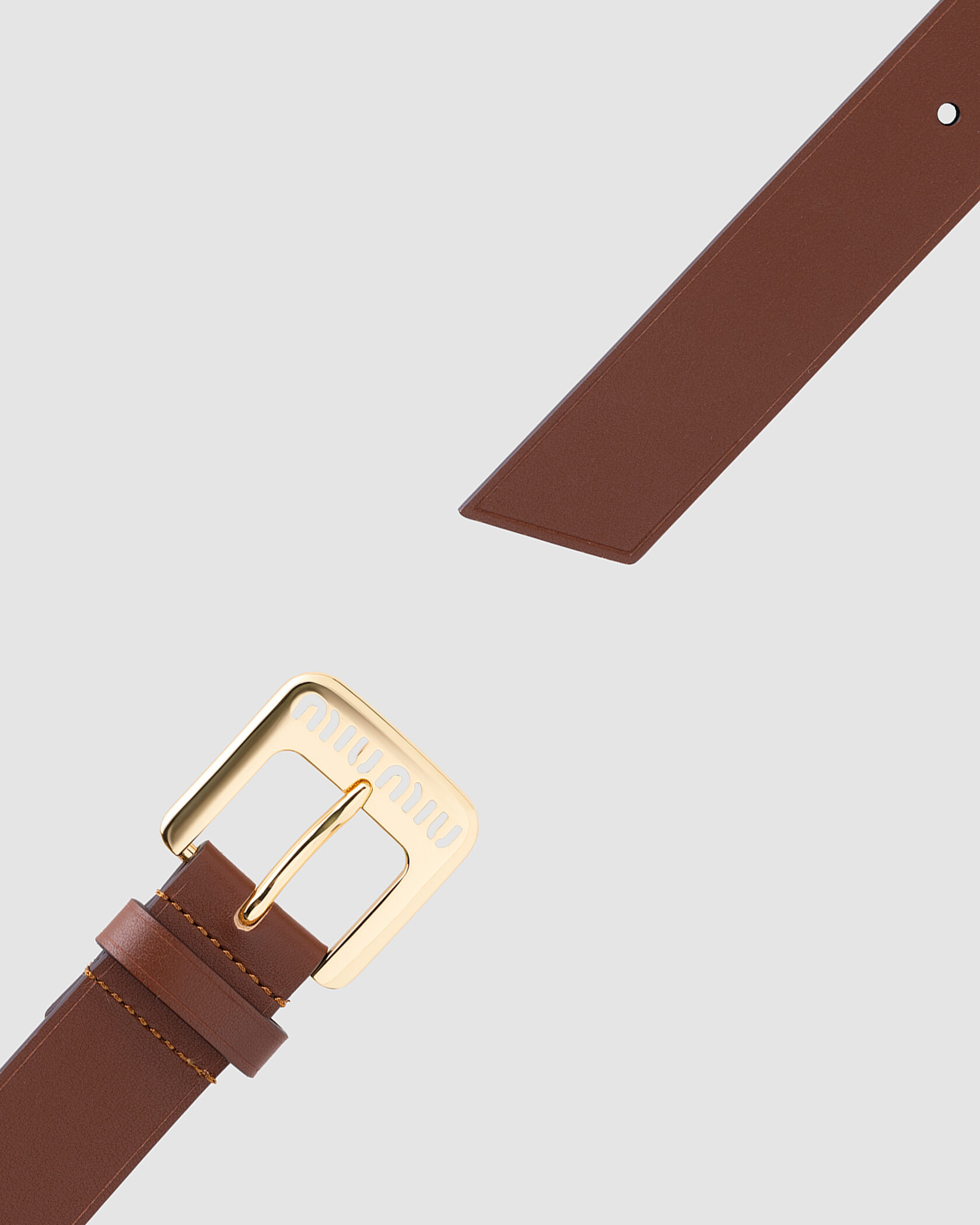 Miu Miu Nappa Leather Belt Brown - 5