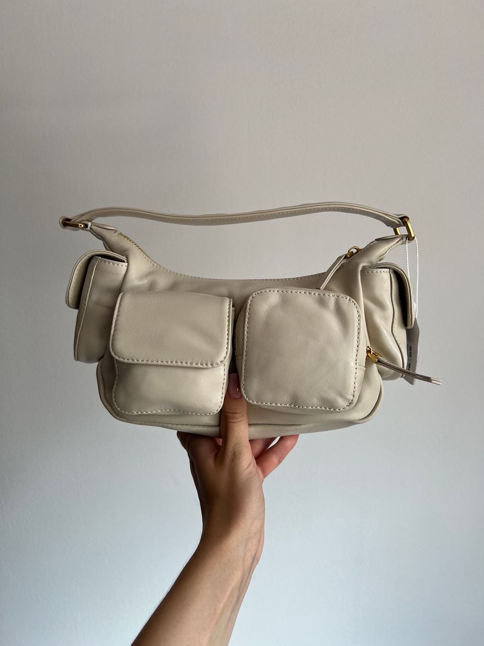 Miu Miu Nappa Leather Pocket Bag Cream - 4