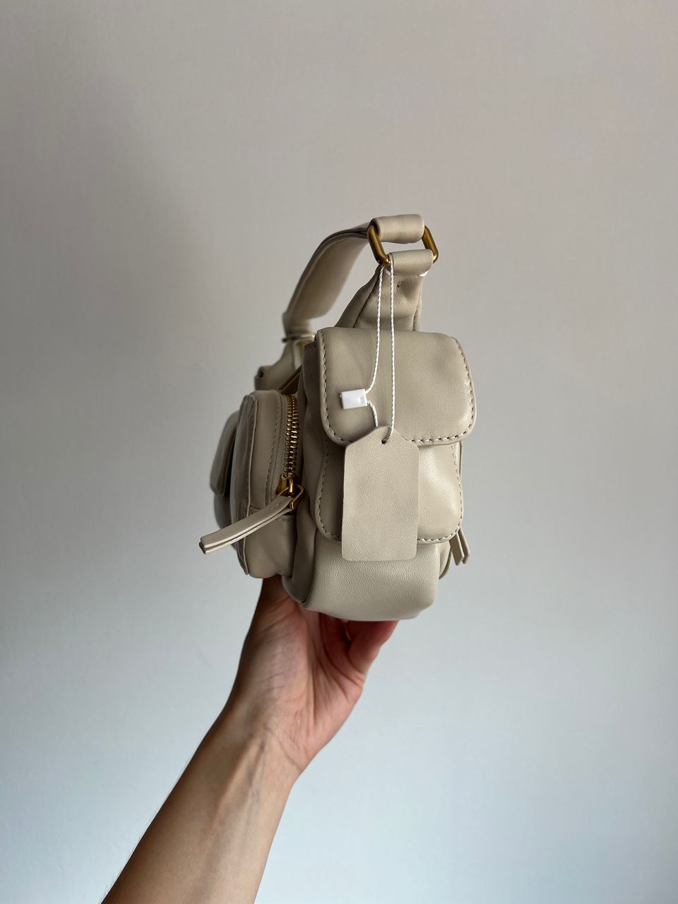 Miu Miu Nappa Leather Pocket Bag Cream - 5