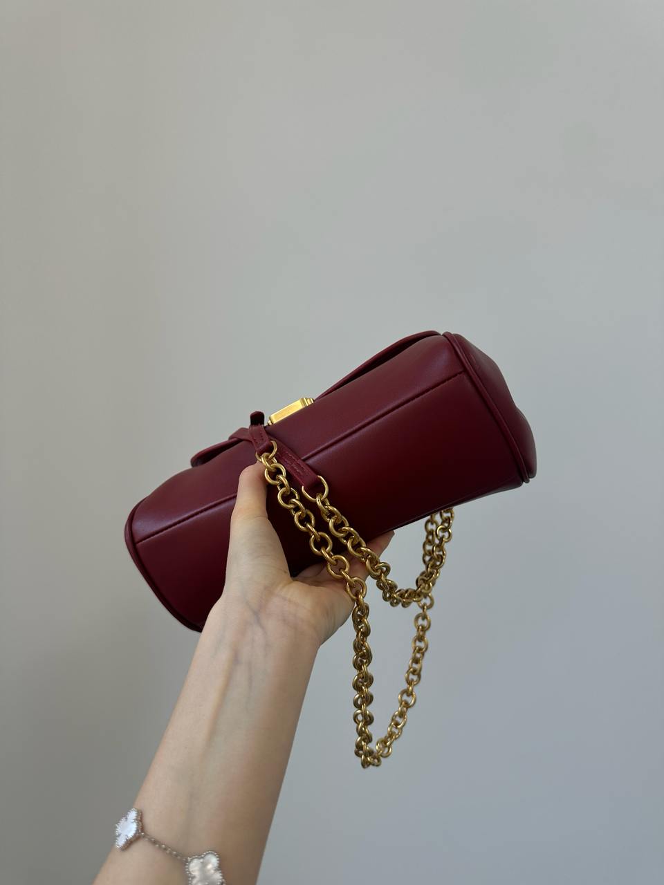 Miu Miu Nappa Shoulder Bag Burgundy - 12