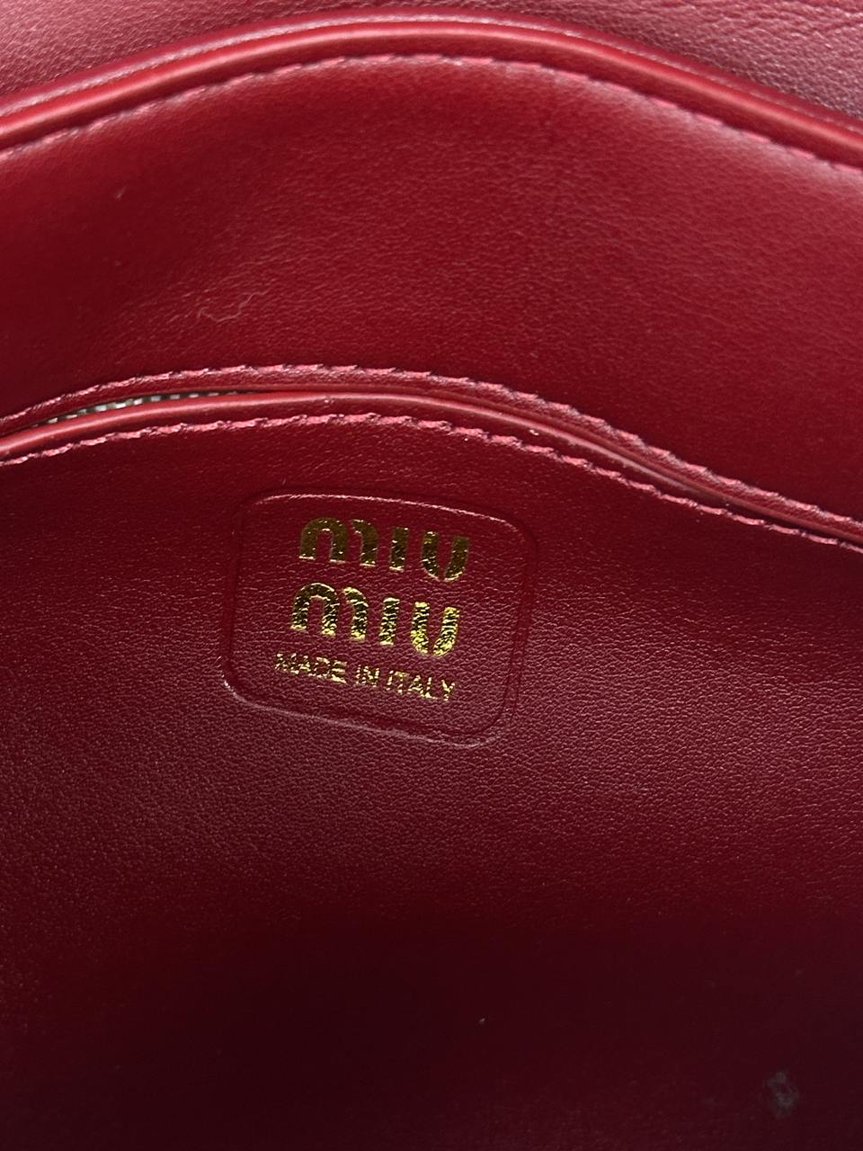 Miu Miu Nappa Shoulder Bag Burgundy - 16