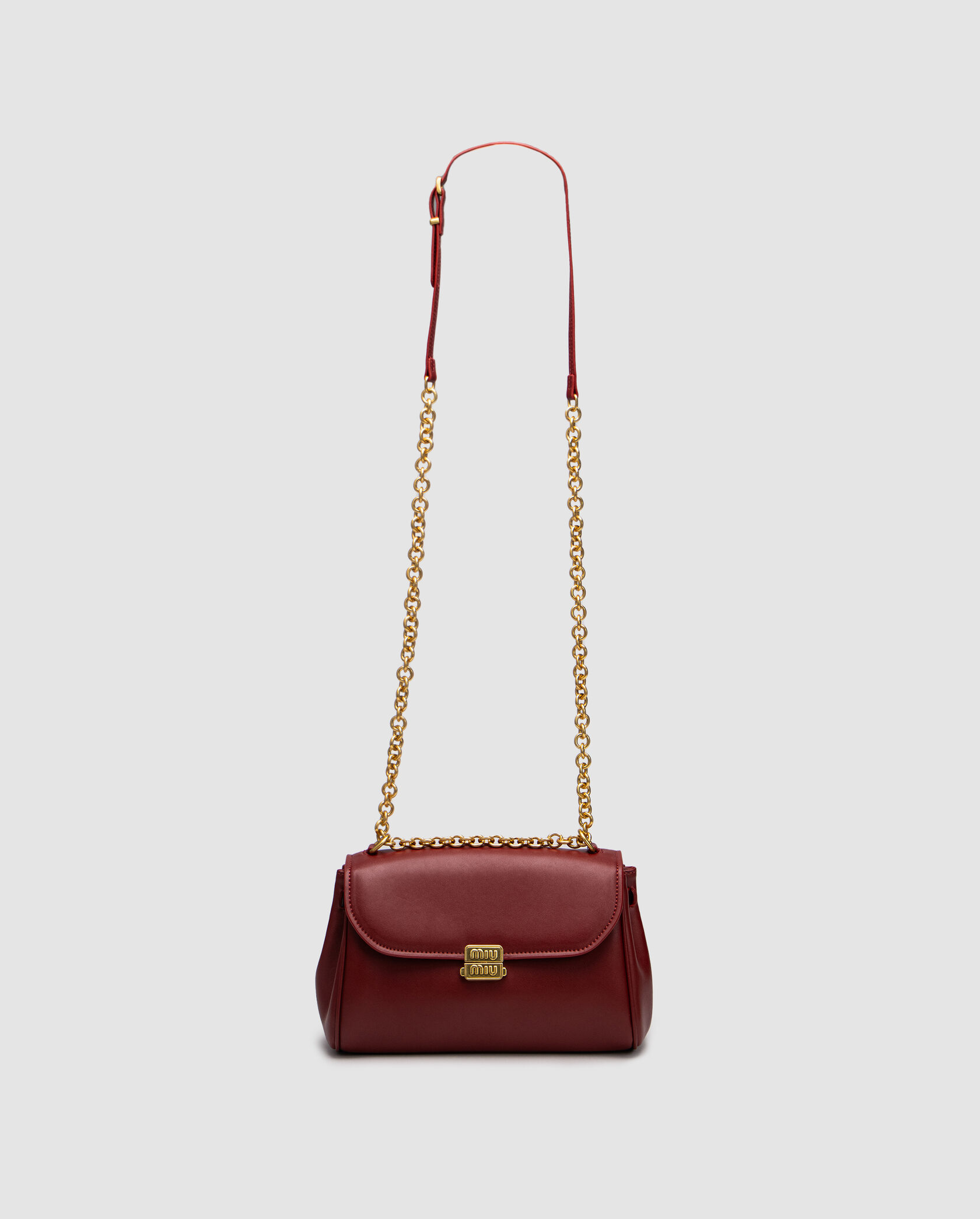 Miu Miu Nappa Shoulder Bag Burgundy - 3