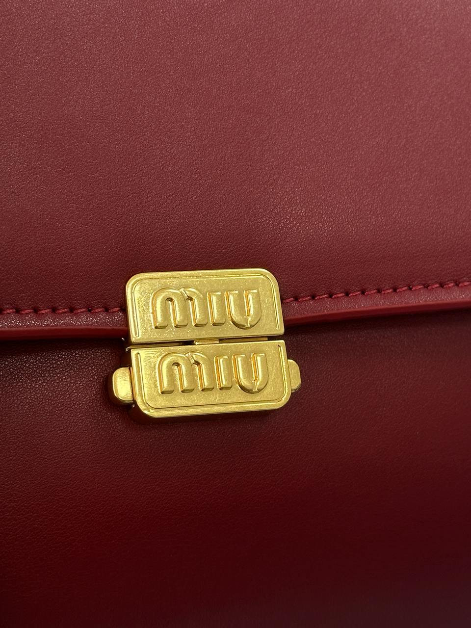 Miu Miu Nappa Shoulder Bag Burgundy - 6