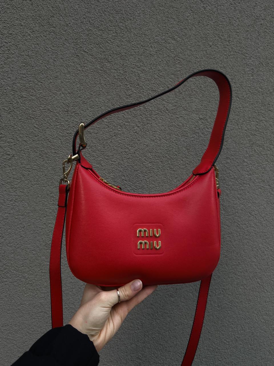 Miu Miu Red Leather Hobo Bag - 15