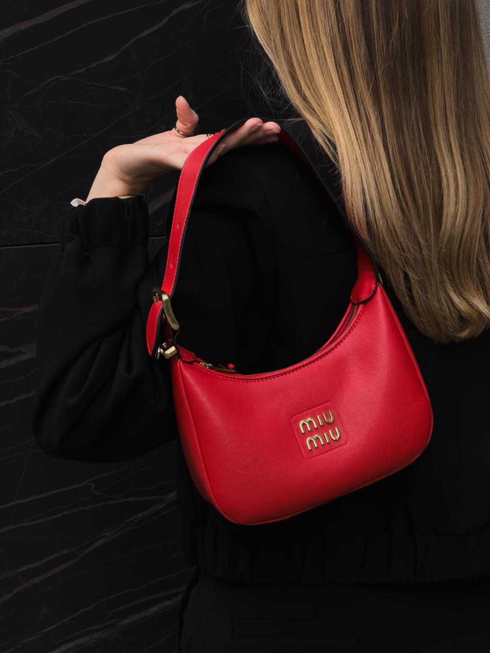 Miu Miu Red Leather Hobo Bag - 21