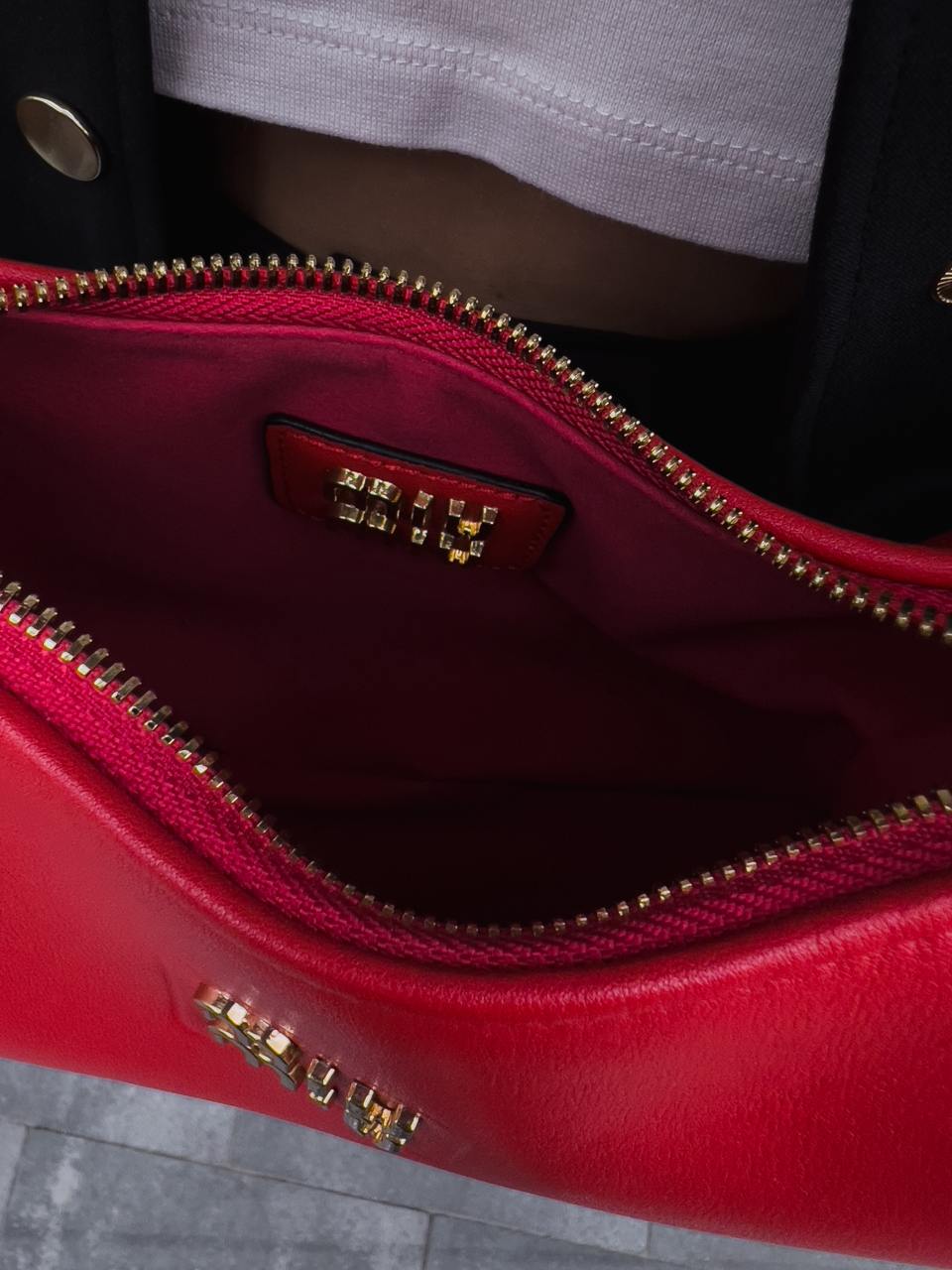 Miu Miu Red Leather Hobo Bag - 26