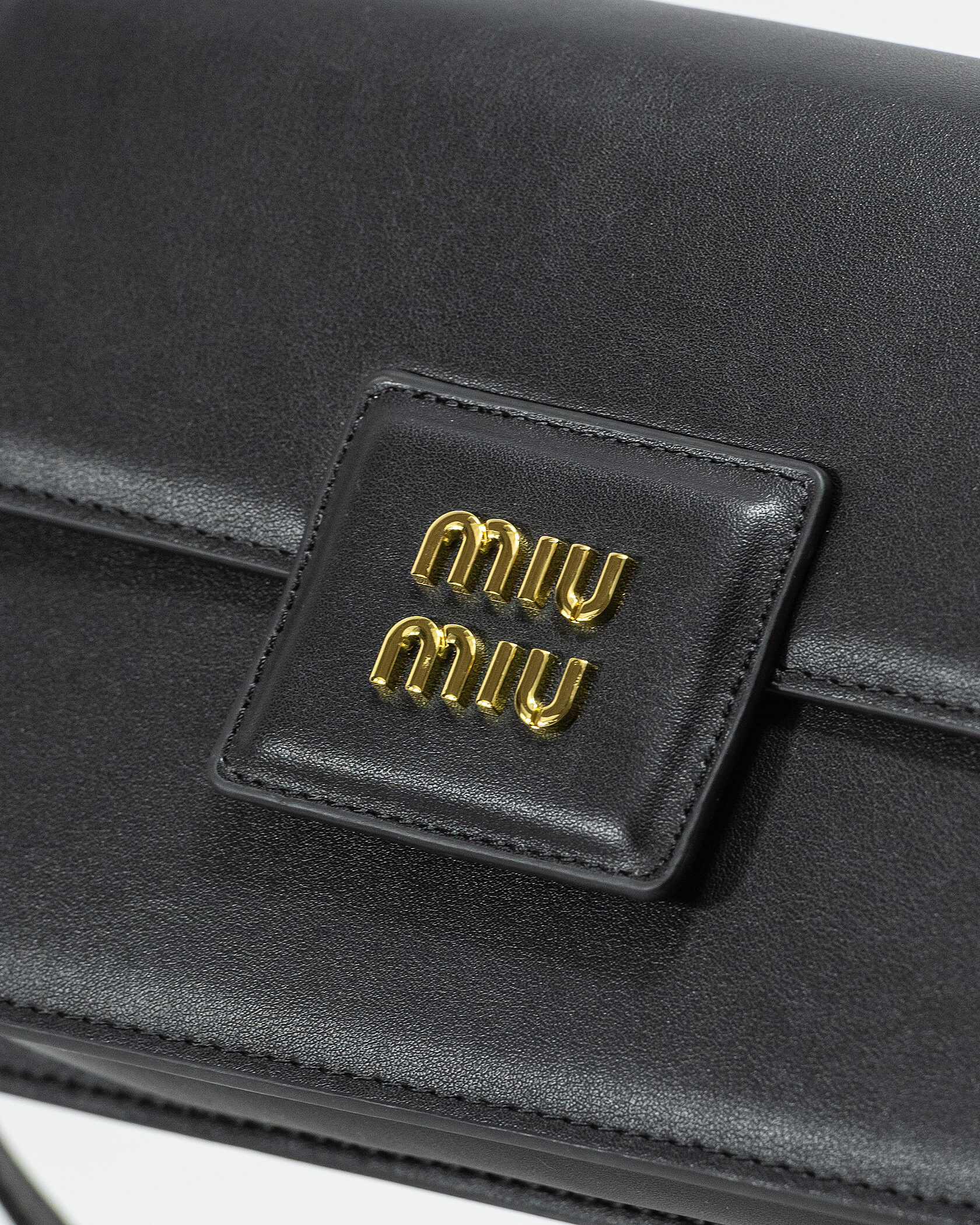 Miu Miu Shoulder Leather Bag Black - 7