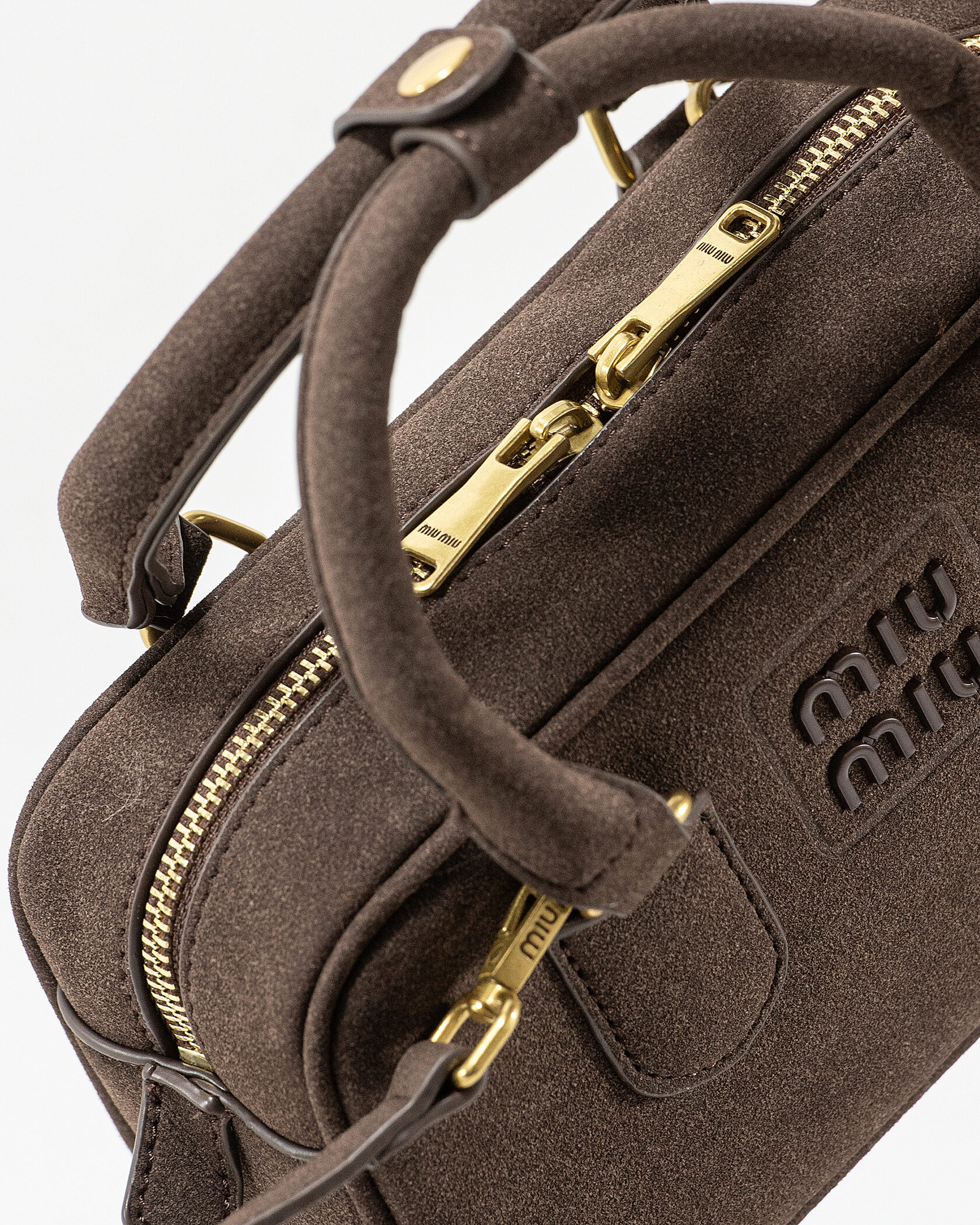 Miu Miu Small Arcadie Bag in Brown Suede - 10