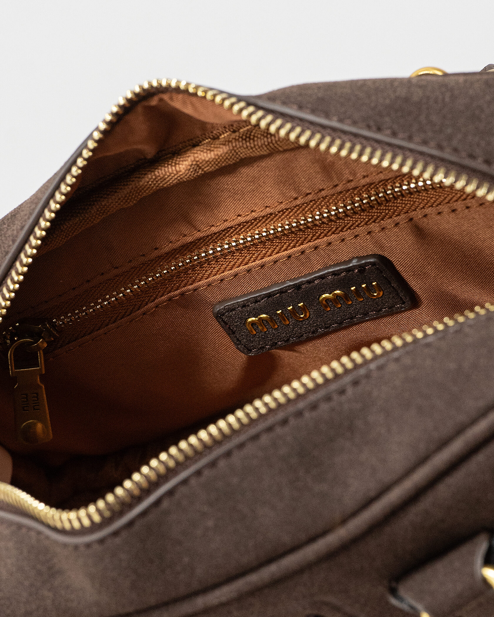 Miu Miu Small Arcadie Bag in Brown Suede - 15