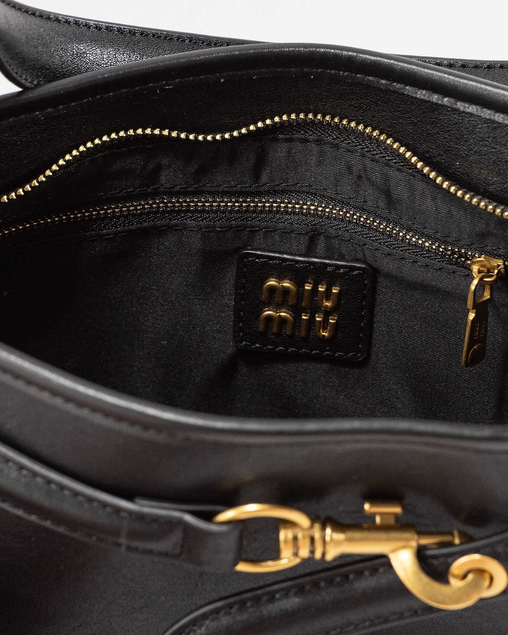 Miu Miu Small Baguette Shoulder Bag in Black Leather - 12