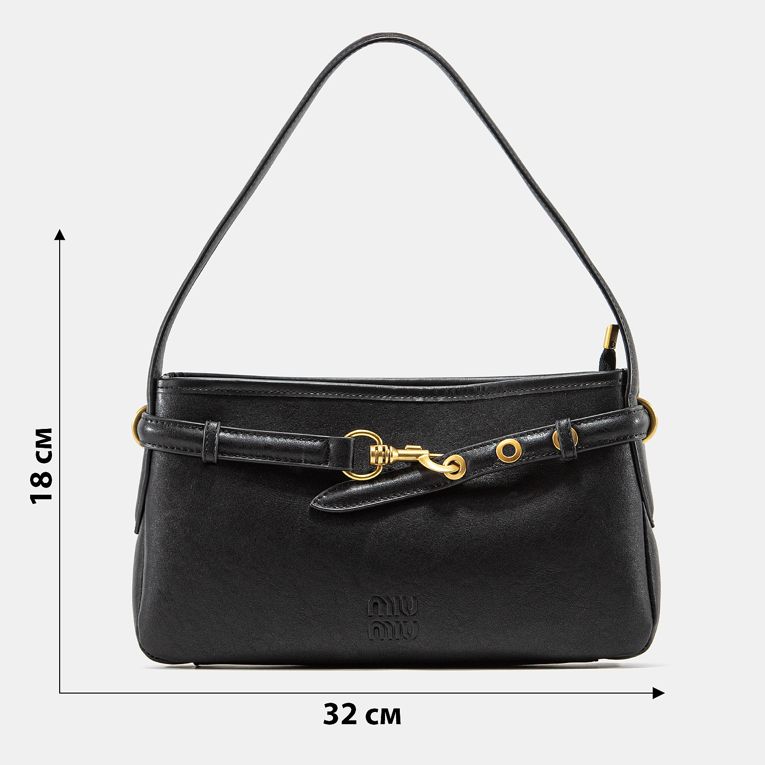 Miu Miu Small Baguette Shoulder Bag in Black Leather - 3