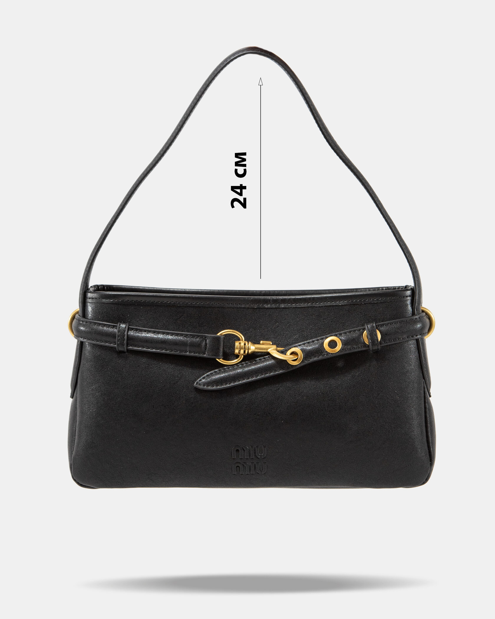 Miu Miu Small Baguette Shoulder Bag in Black Leather - 4