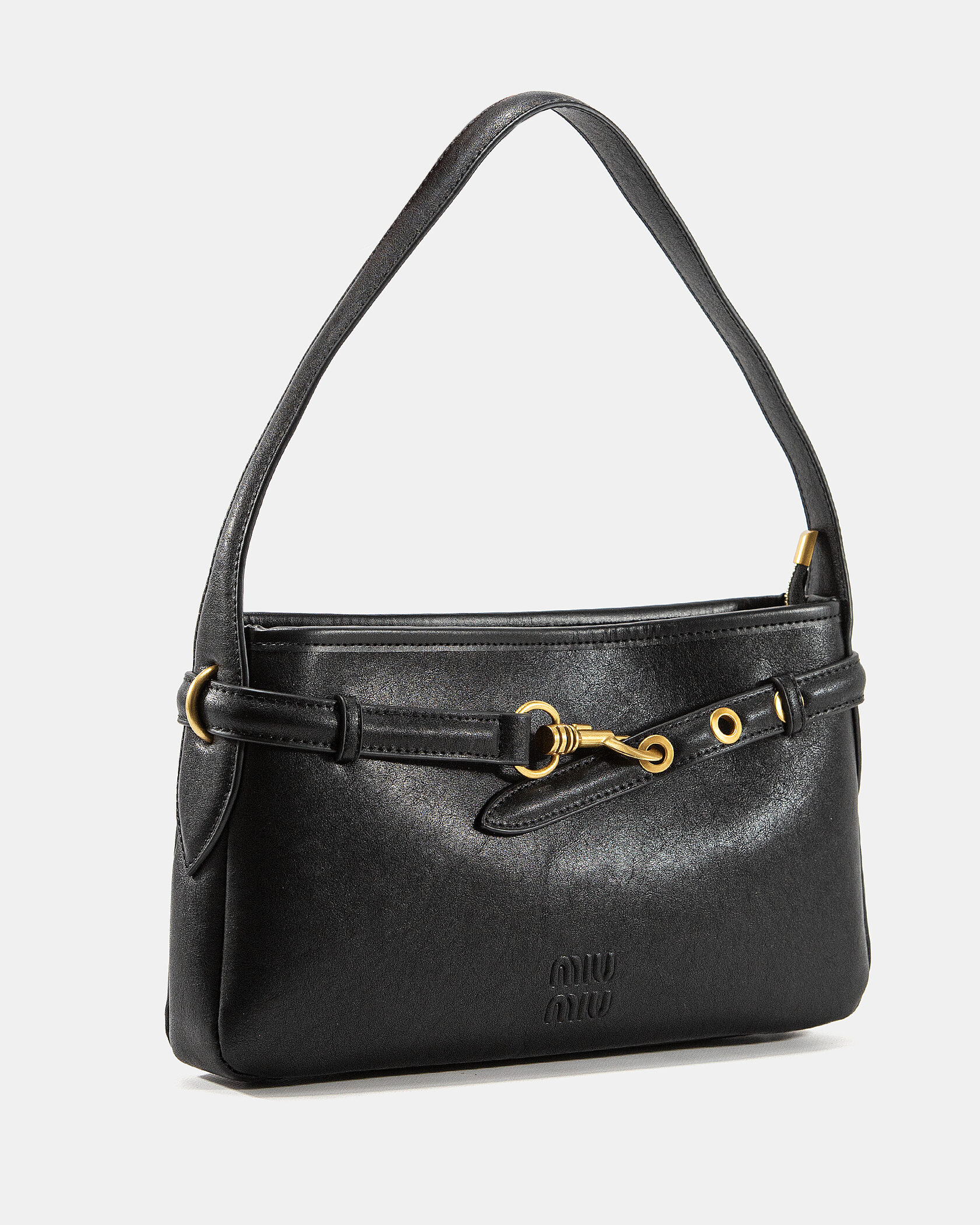 Miu Miu Small Baguette Shoulder Bag in Black Leather - 5