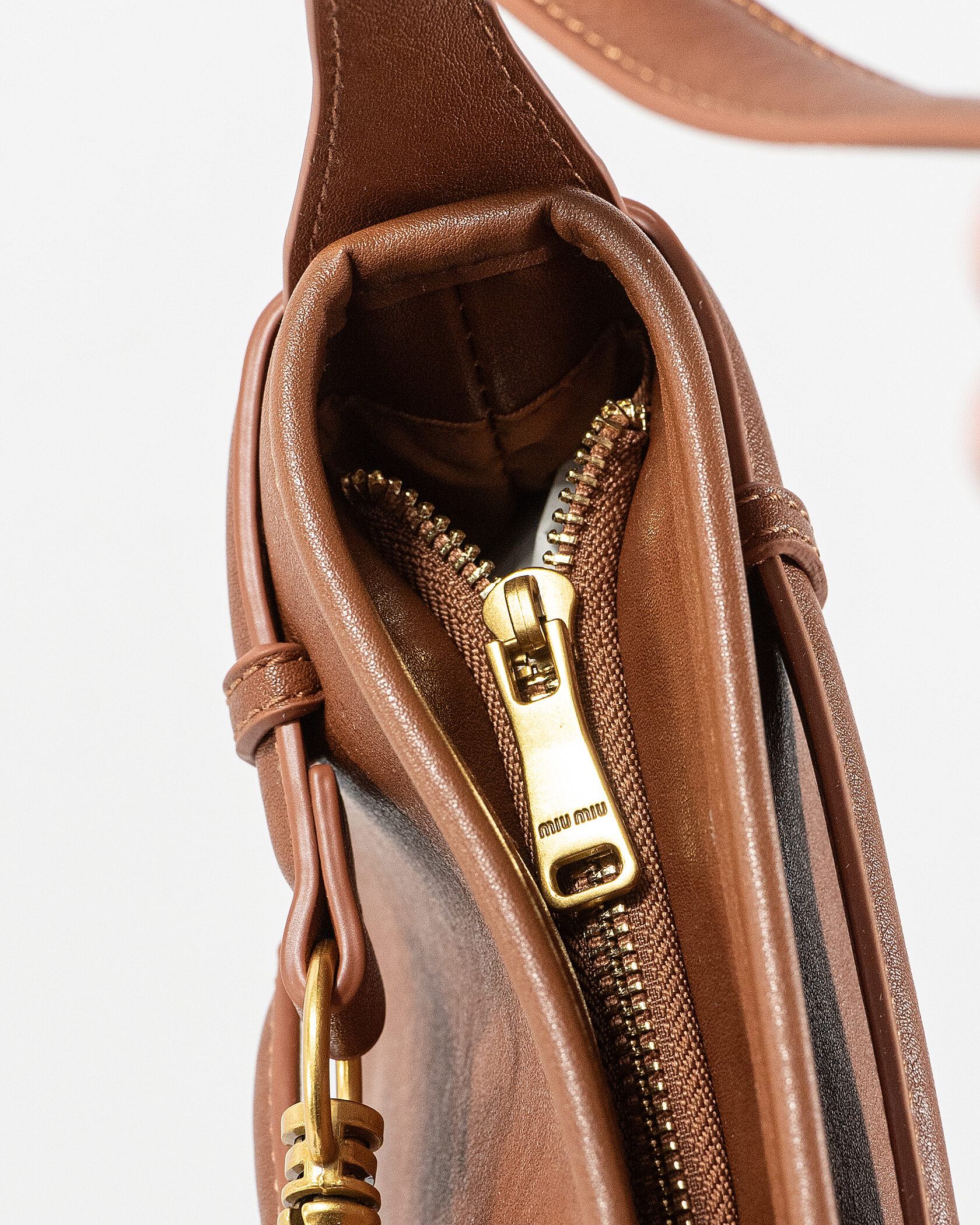 Miu Miu Small Baguette Shoulder Bag in Brown Leather - 11