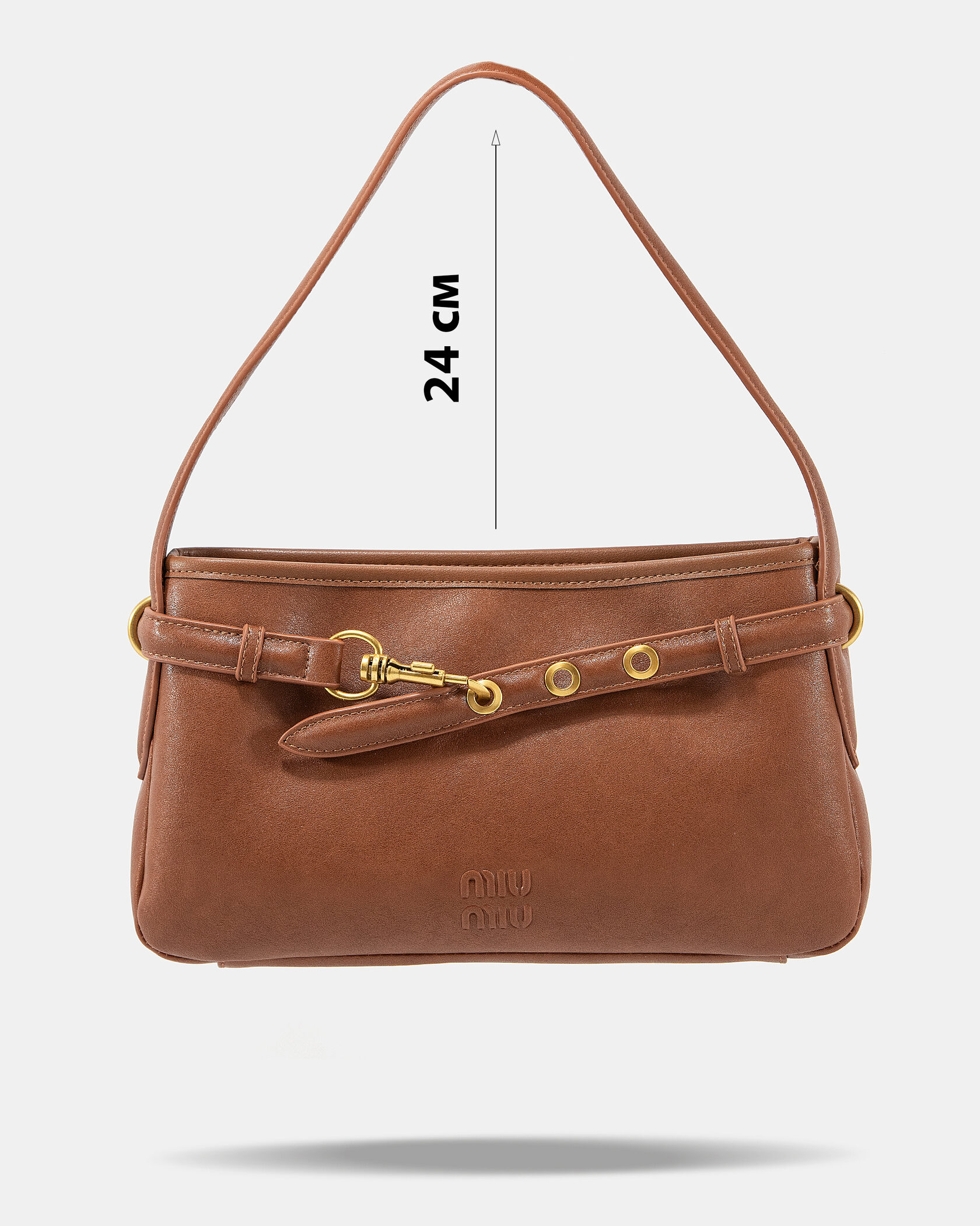 Miu Miu Small Baguette Shoulder Bag in Brown Leather - 4