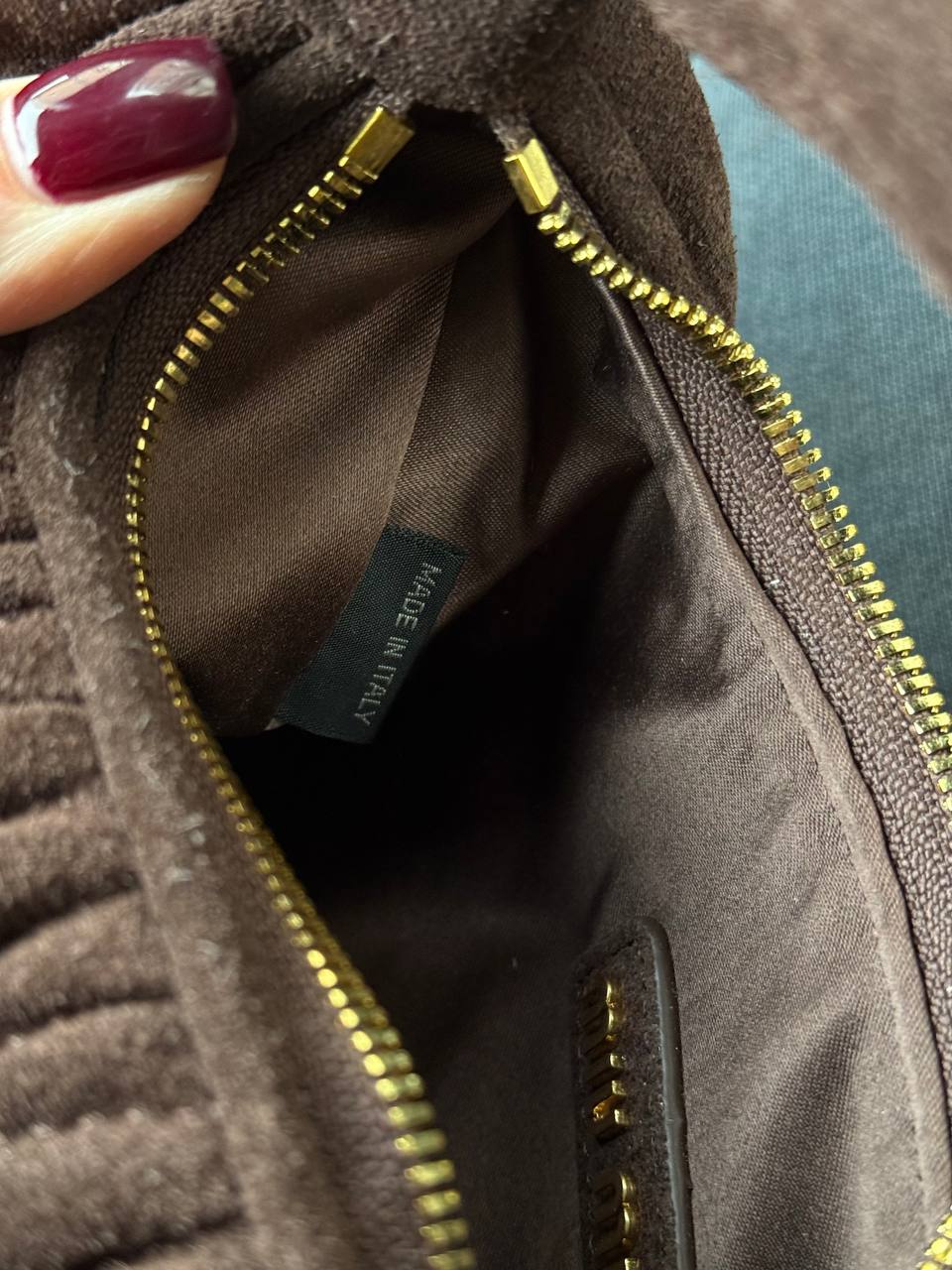 Miu Miu Wander Matelassé Nappa Suede Mini Hobo Bag Brown - 16