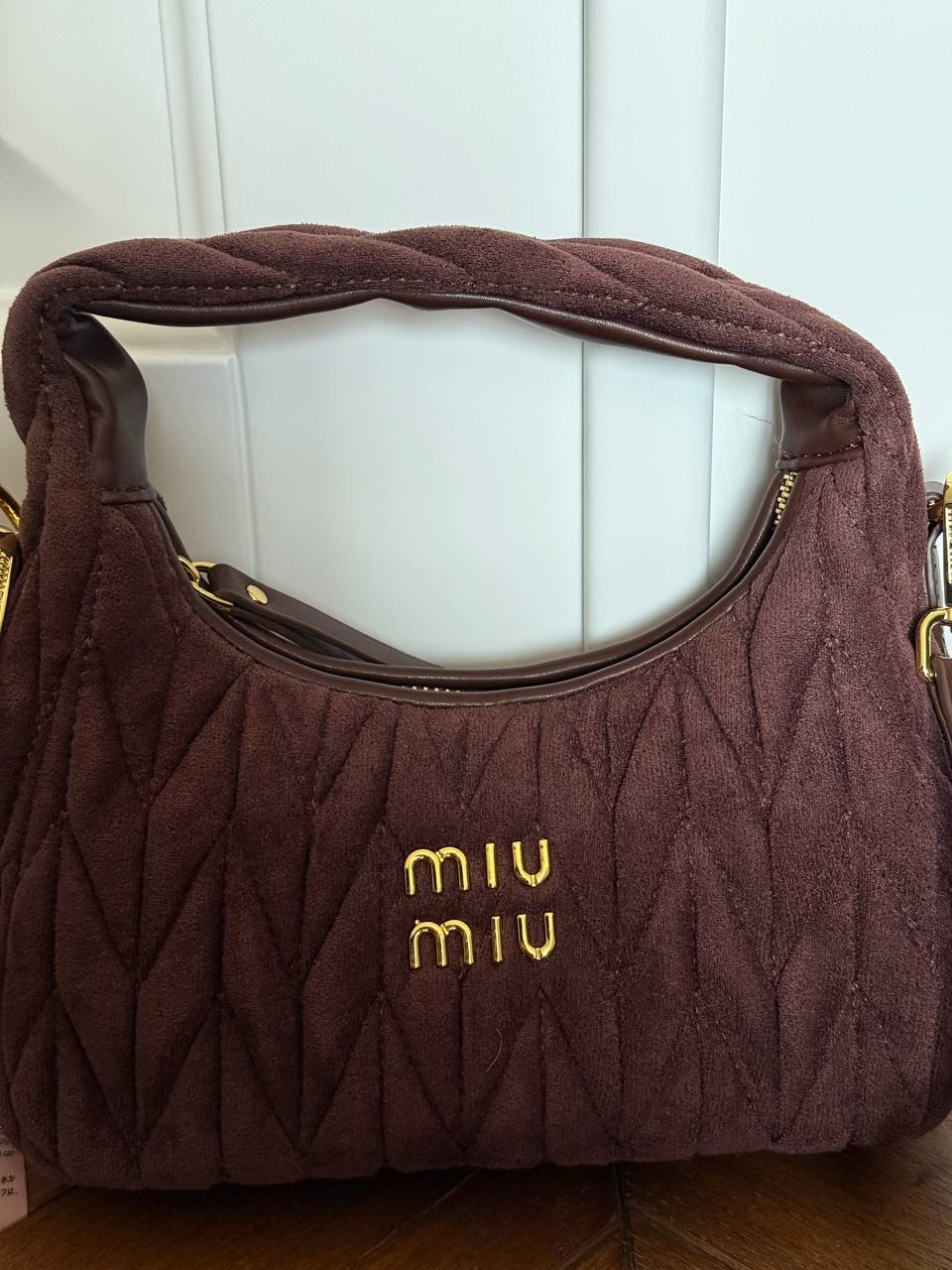 Miu Miu Wander Small matelassé suede shoulder bag - 11