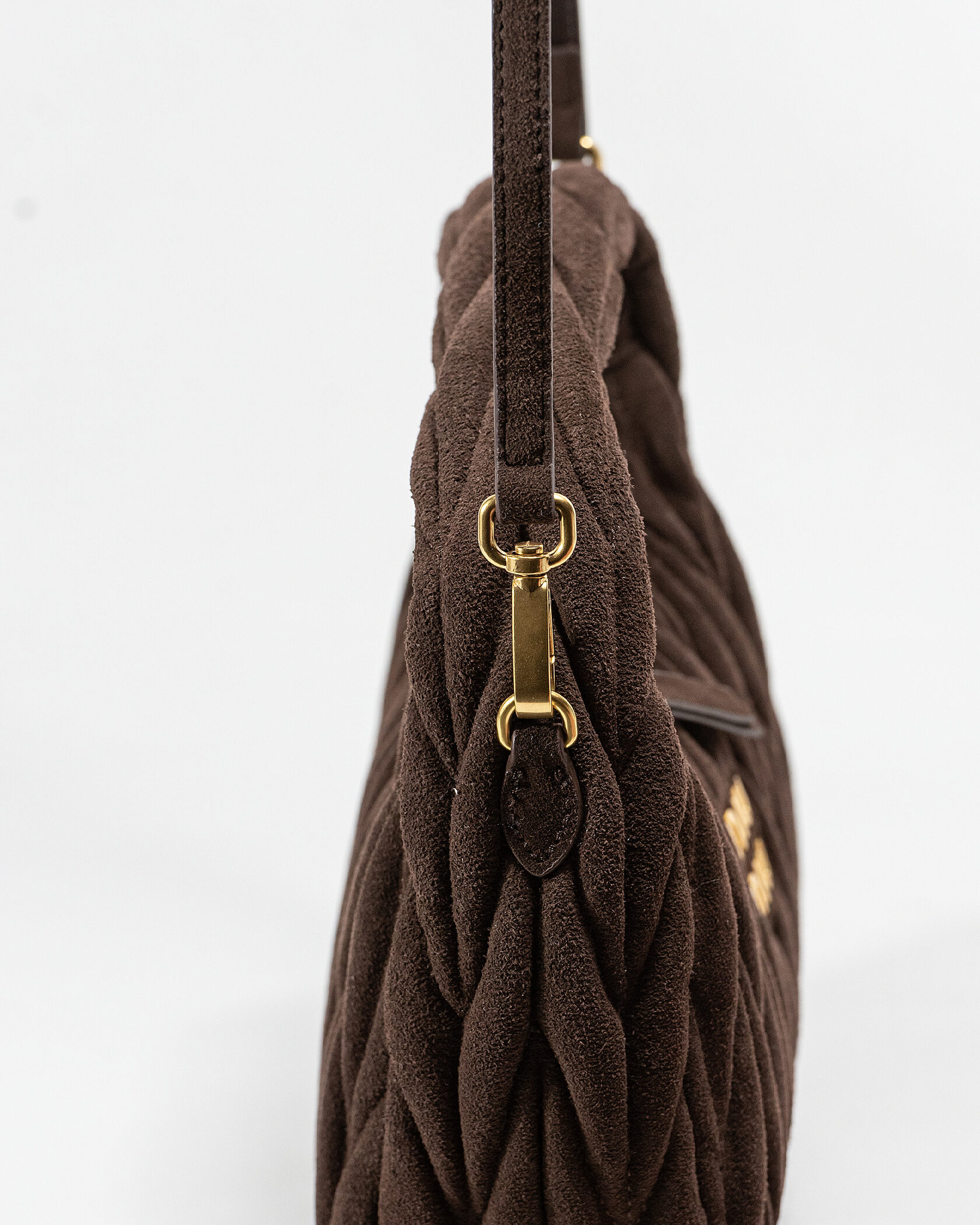 Miu Miu Wander Small matelassé suede shoulder bag - 8