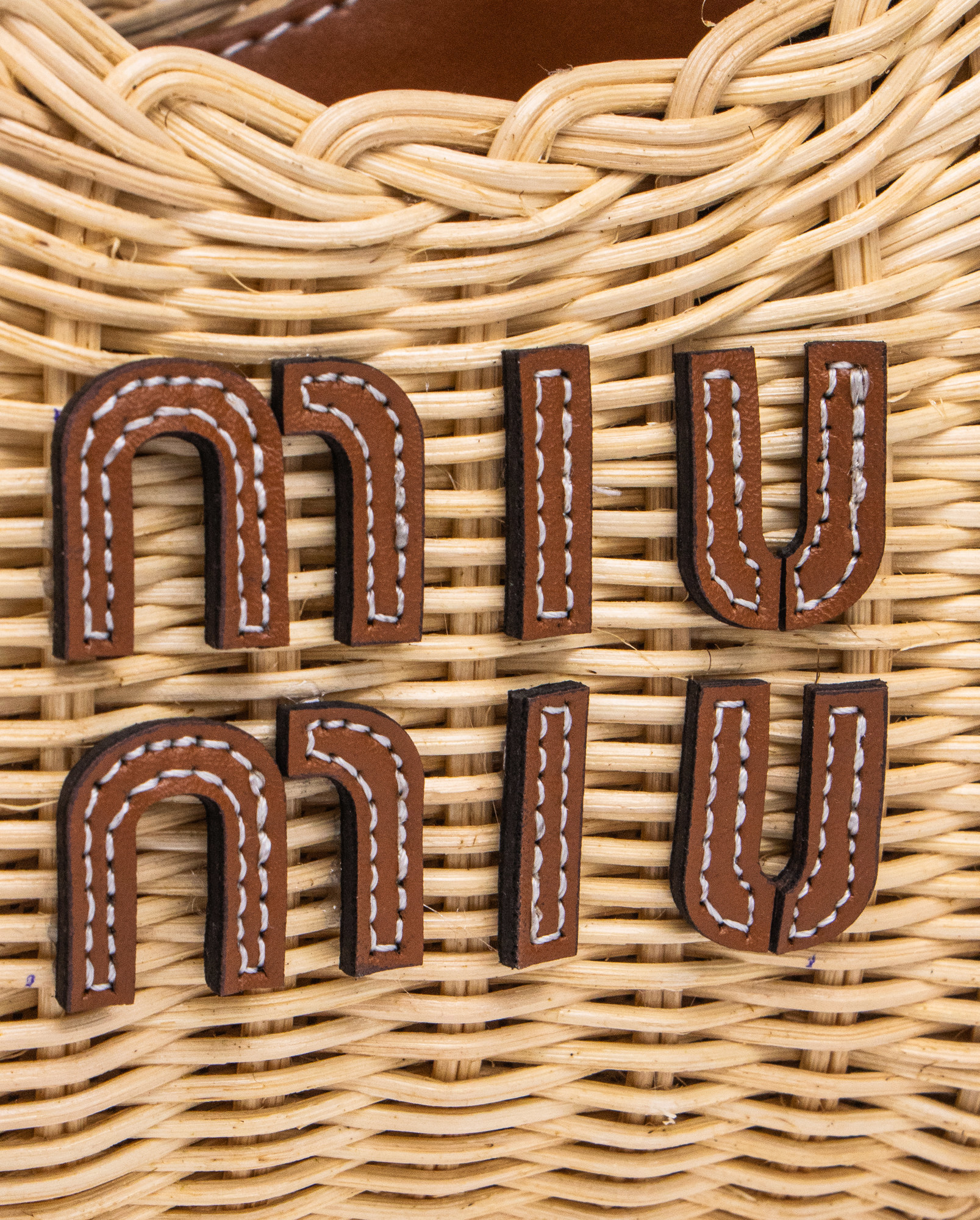 Miu Miu Wander Wicker Handbag - 5