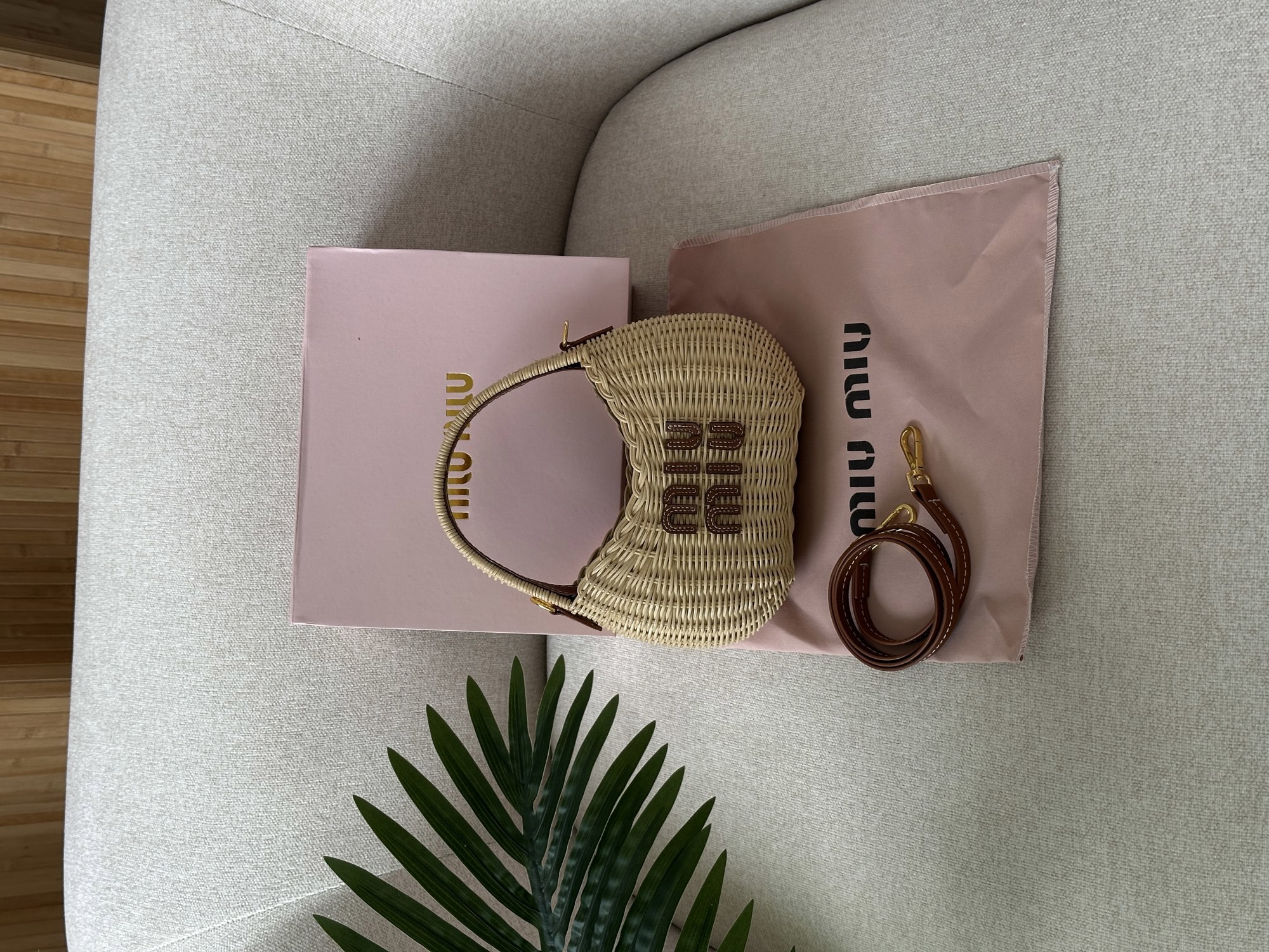 Miu Miu Wander Wicker Handbag - 13