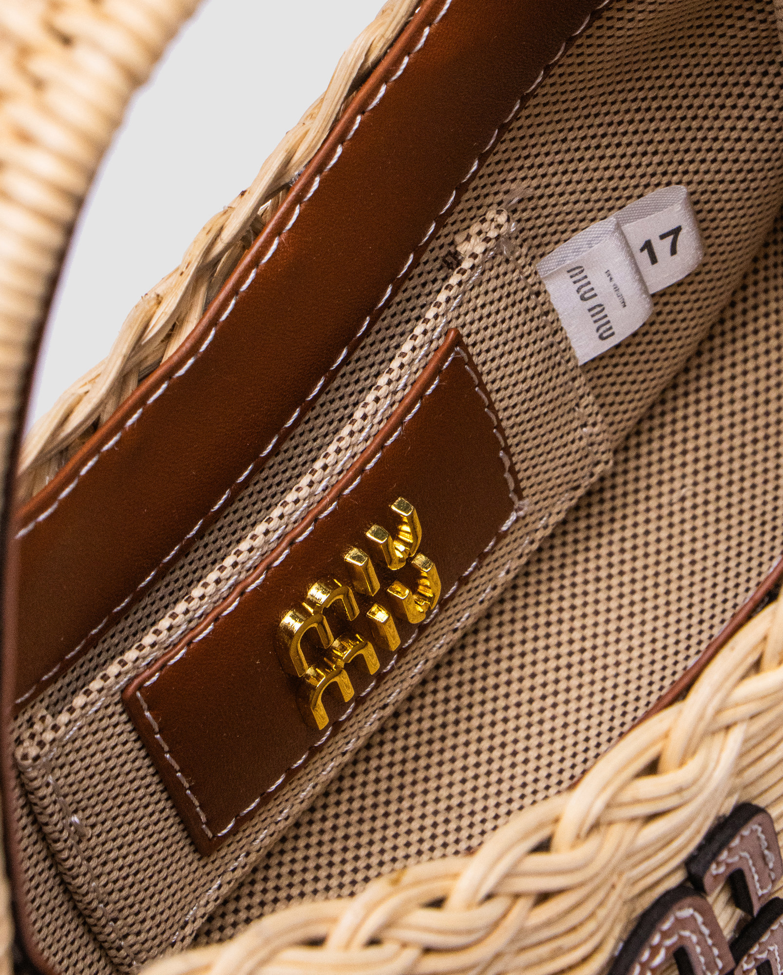 Miu Miu Wander Wicker Handbag - 6
