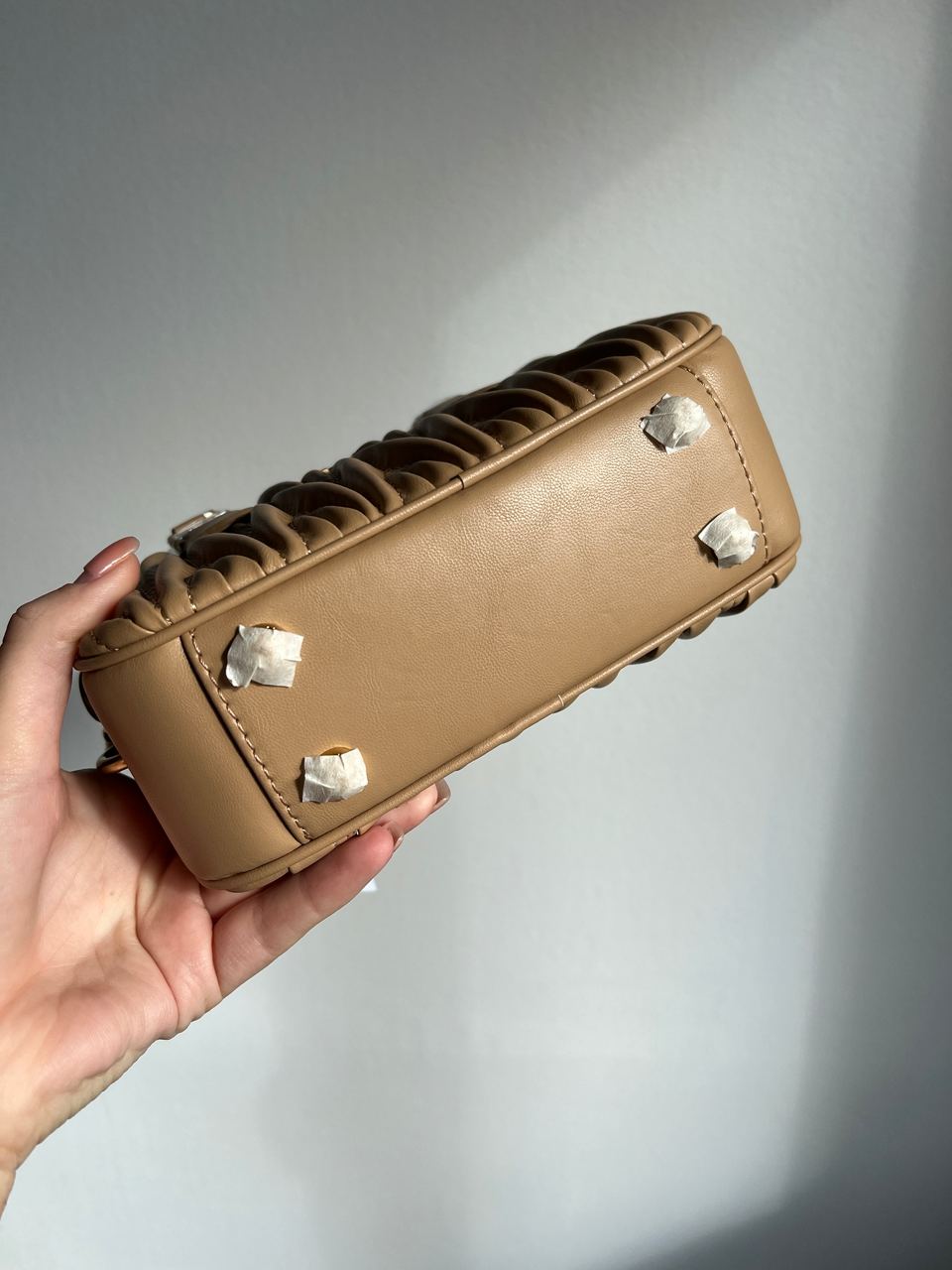 MiuMiu Arcadie Matelass? Nappa Leather Bag Beige - 34