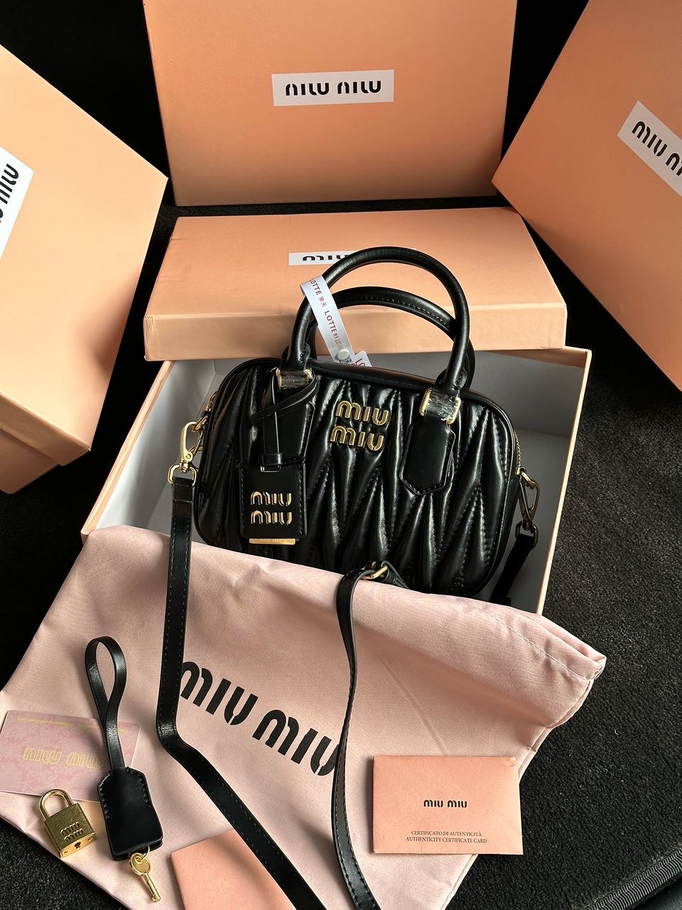 MiuMiu Arcadie Matelass? Nappa Leather Bag Black - 2