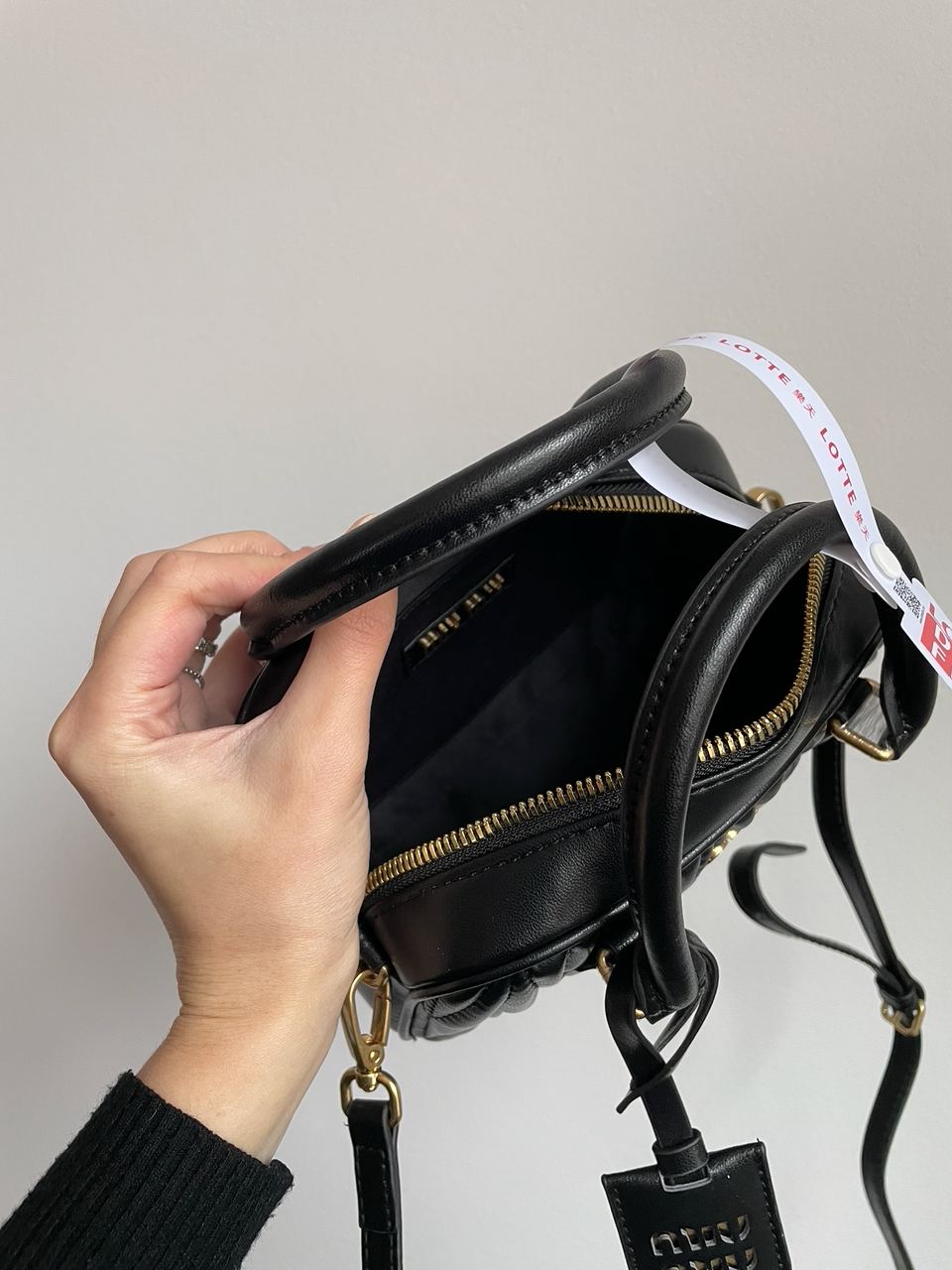 MiuMiu Arcadie Matelass? Nappa Leather Bag Black - 28