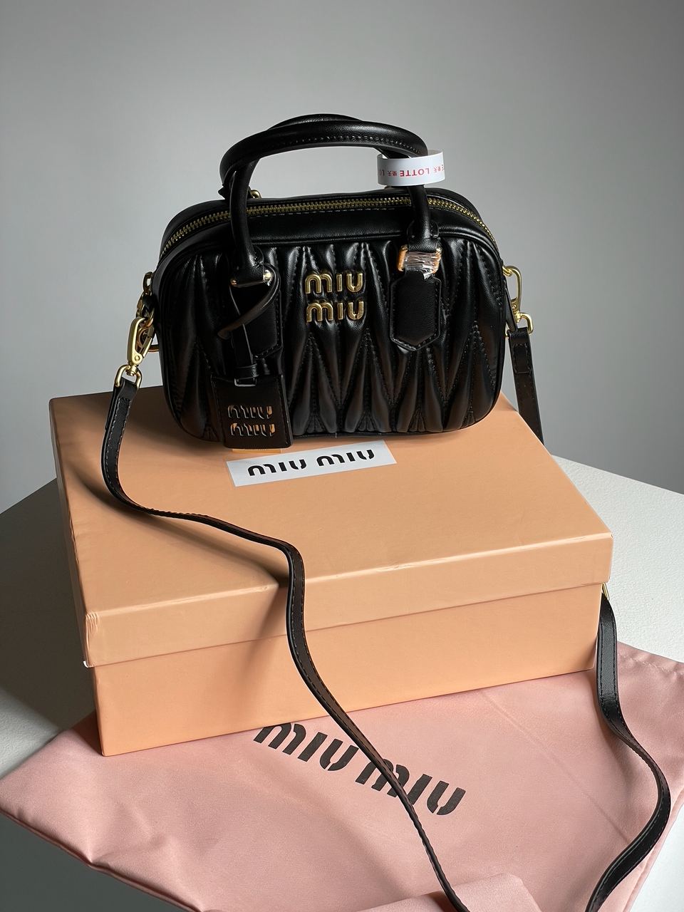 MiuMiu Arcadie Matelass? Nappa Leather Bag Black - 4