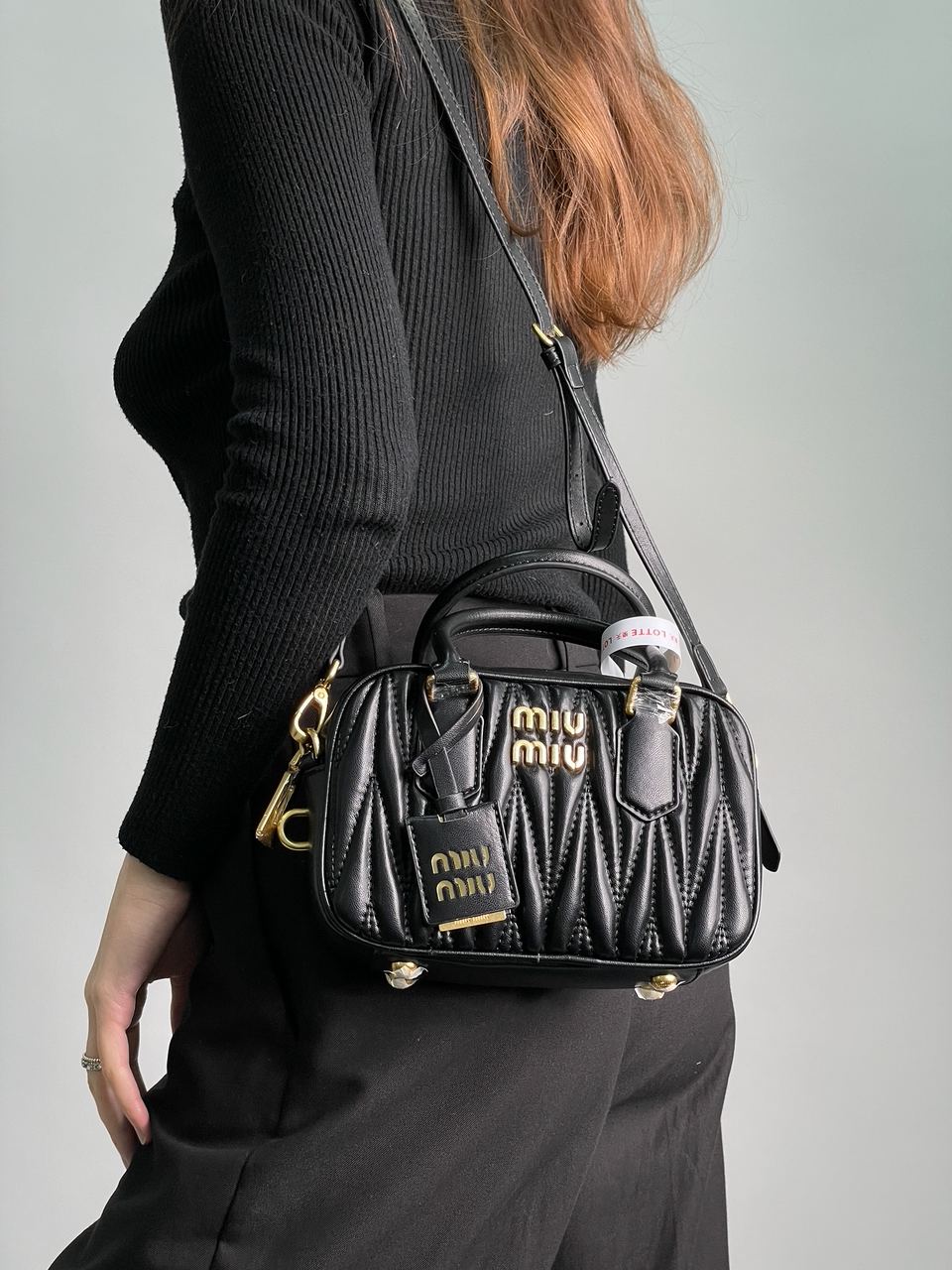 MiuMiu Arcadie Matelass? Nappa Leather Bag Black - 7