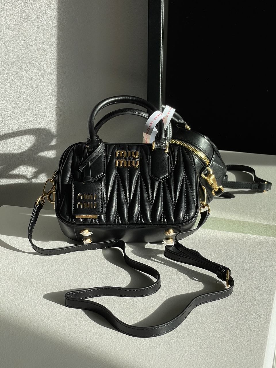 MiuMiu Arcadie Matelass? Nappa Leather Bag Black - 9