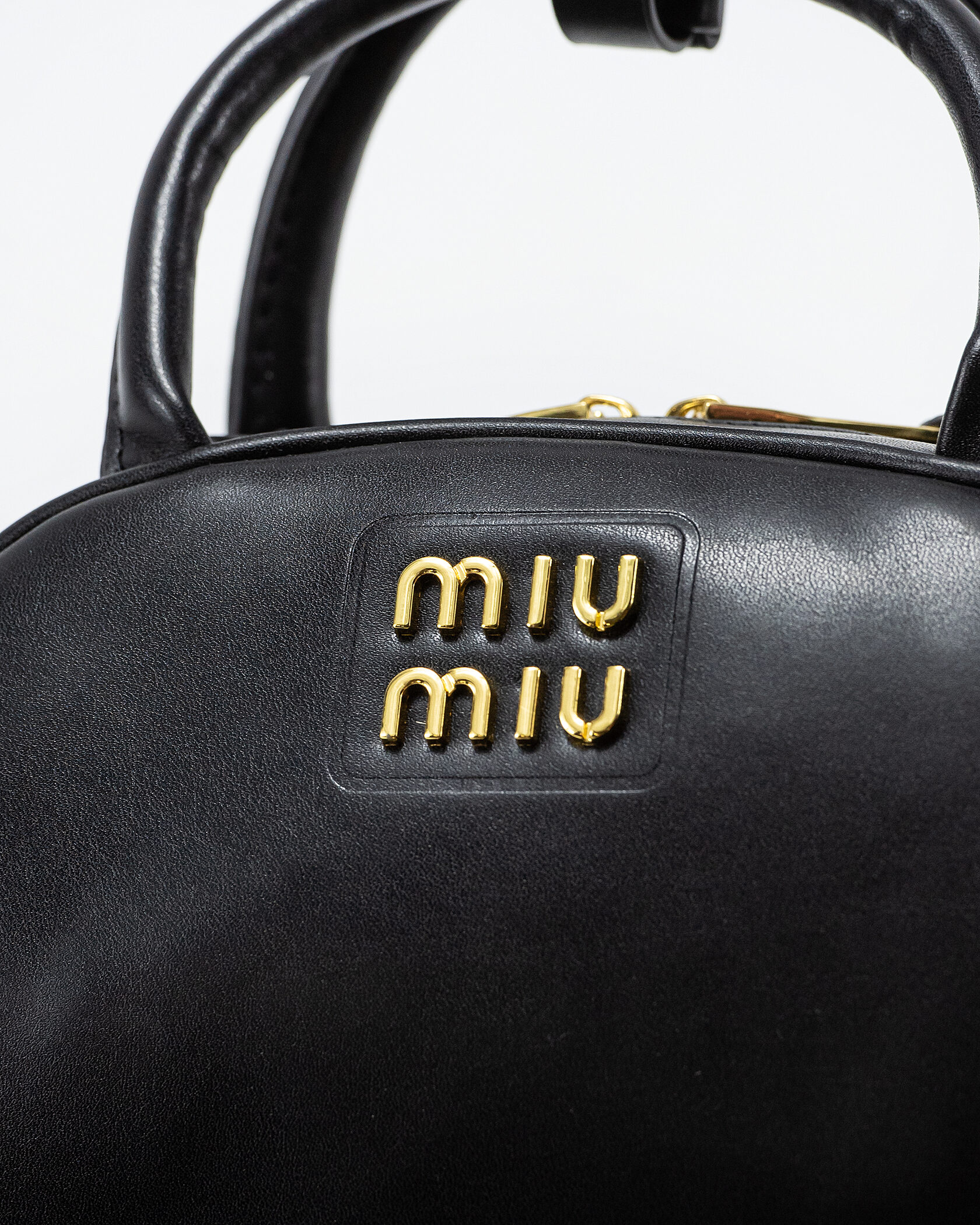 MiuMiu Leather Top-Handle Bag Black - 6