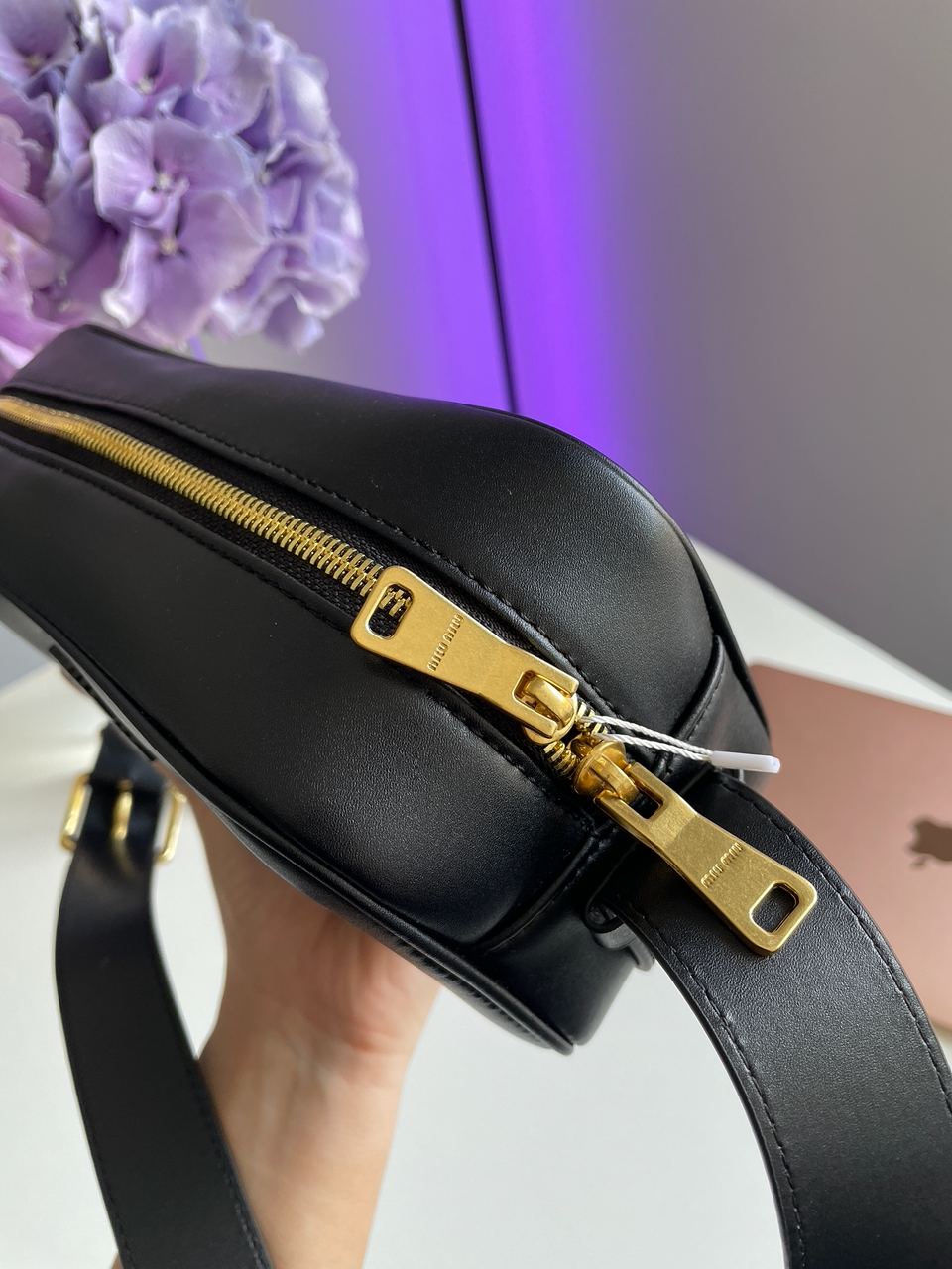 MiuMiu Nappa Leather Shoulder Bag Black - 19