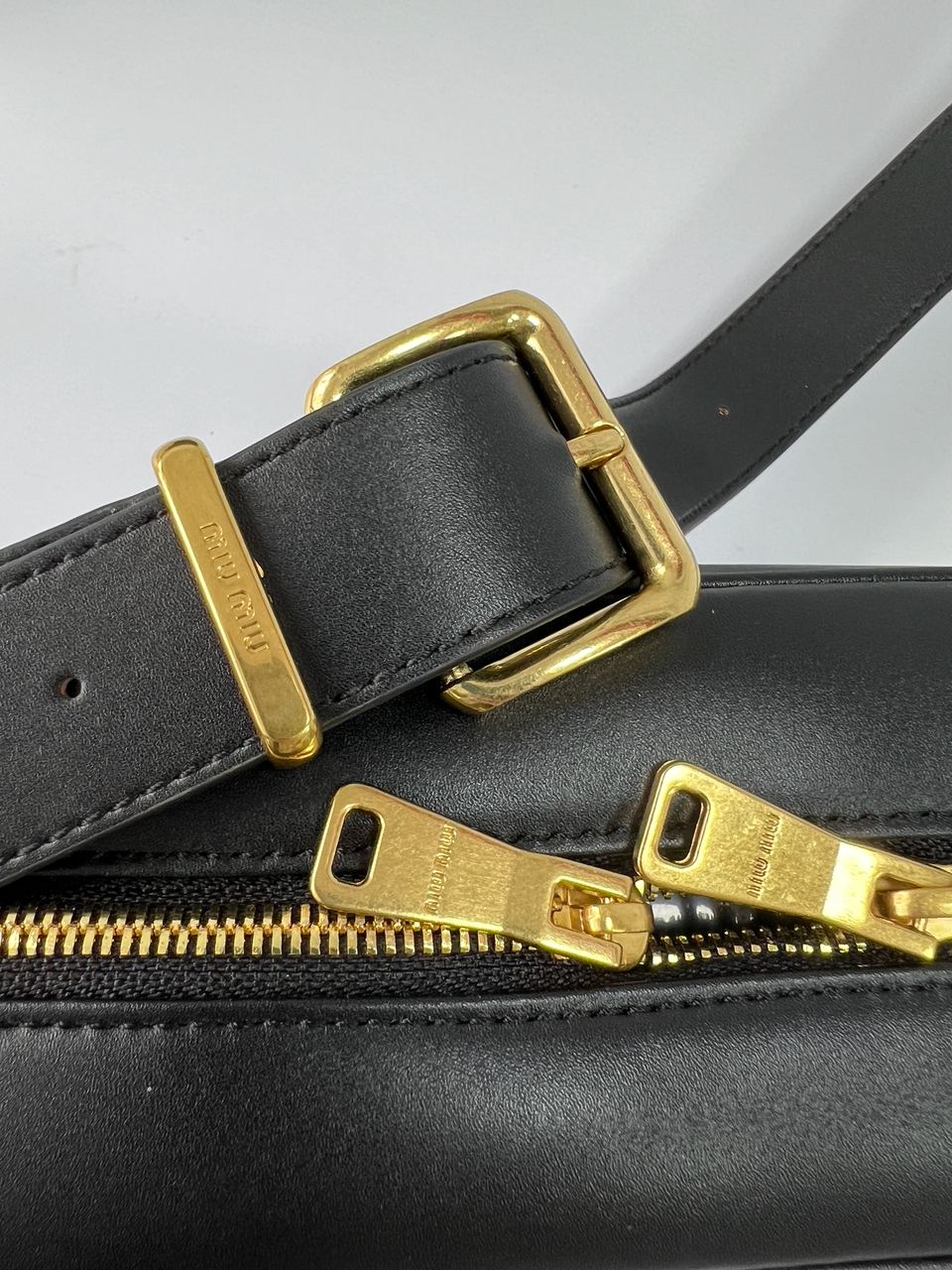 MiuMiu Nappa Leather Shoulder Bag Black - 27