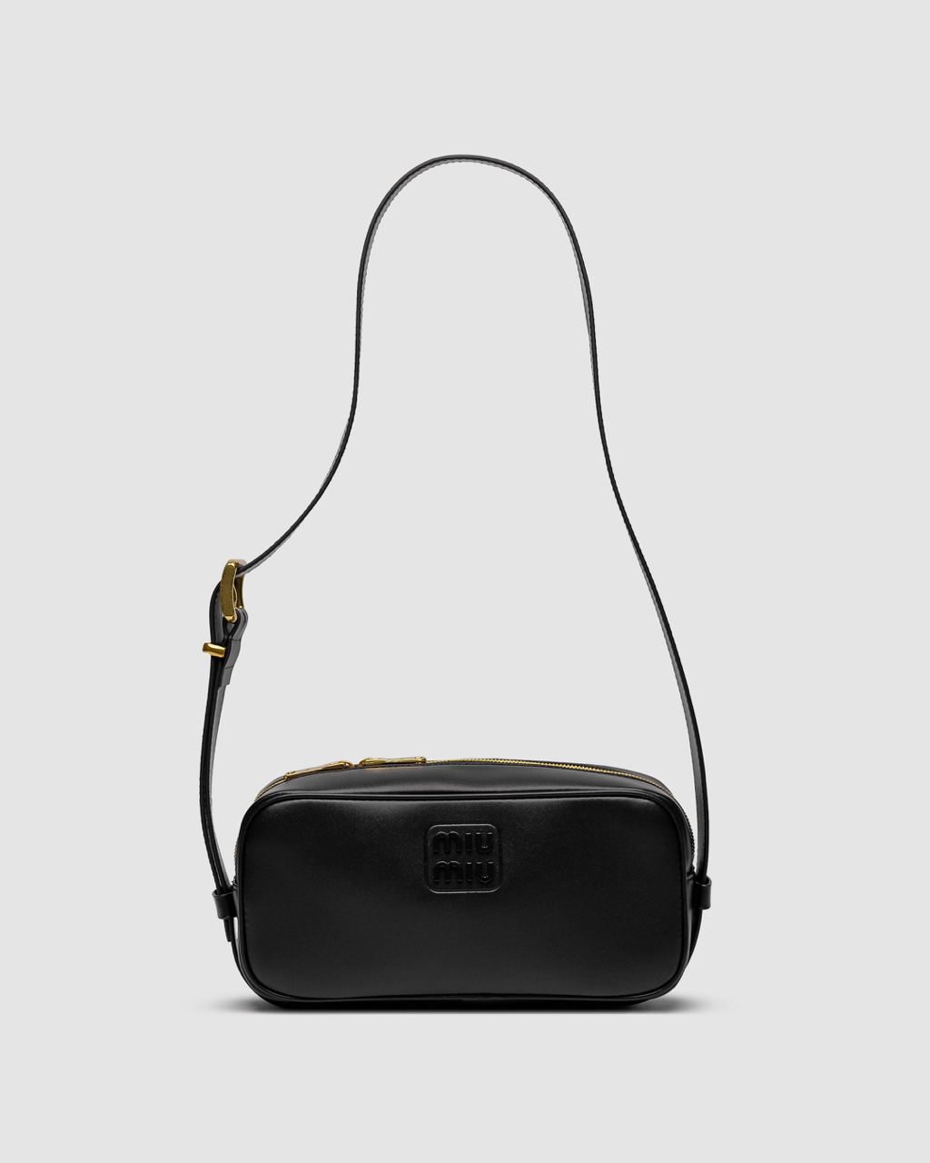 MiuMiu Nappa Leather Shoulder Bag Black - 3