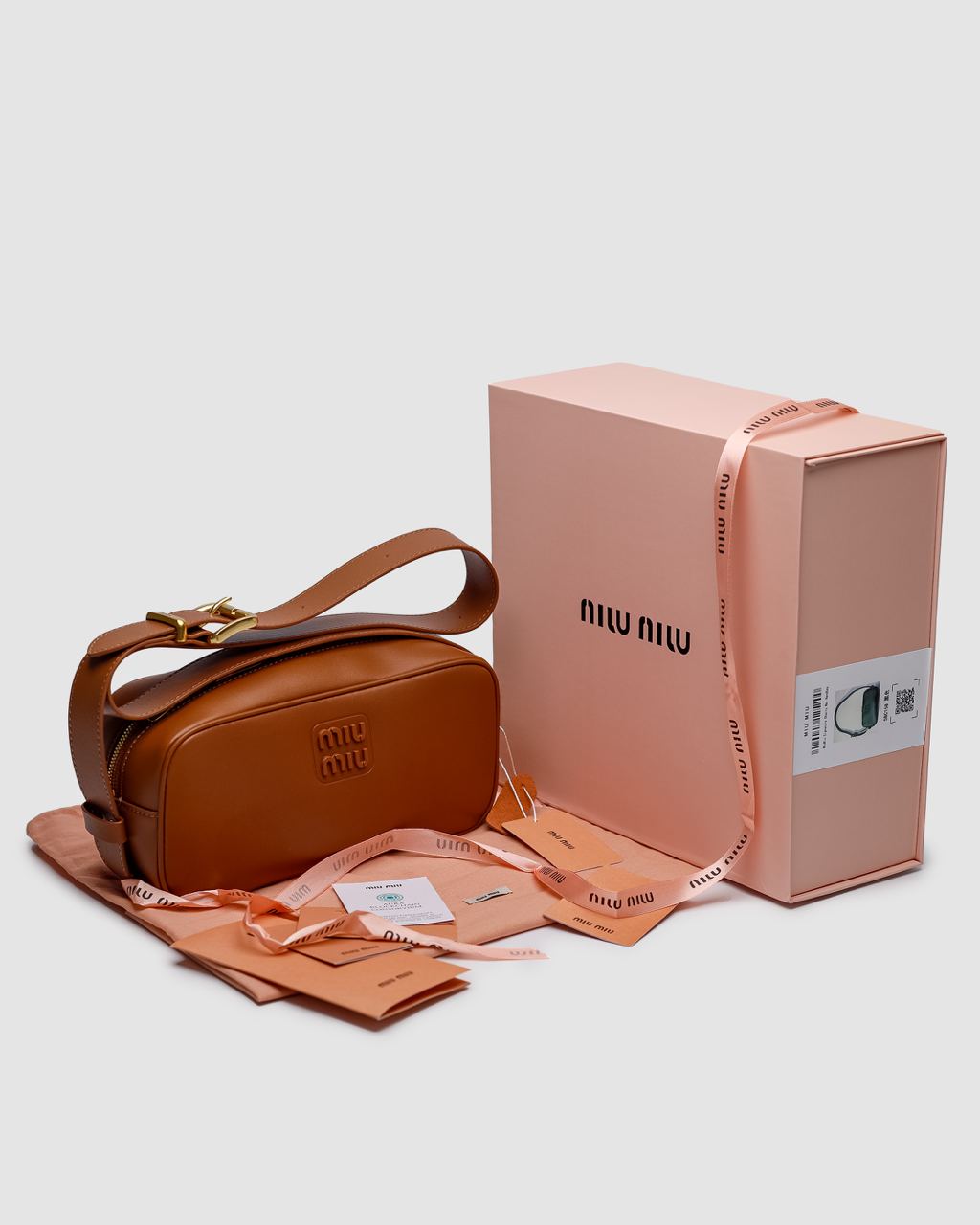 MiuMiu Nappa Leather Shoulder Bag Brown - 2