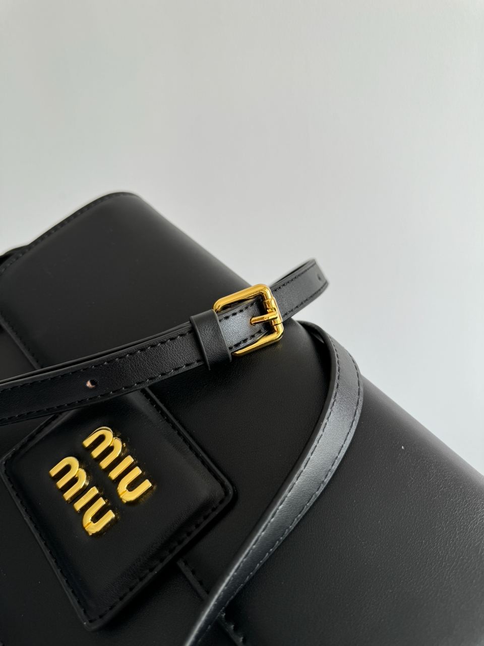 MiuMiu Shoulder Leather Bag Black - 14