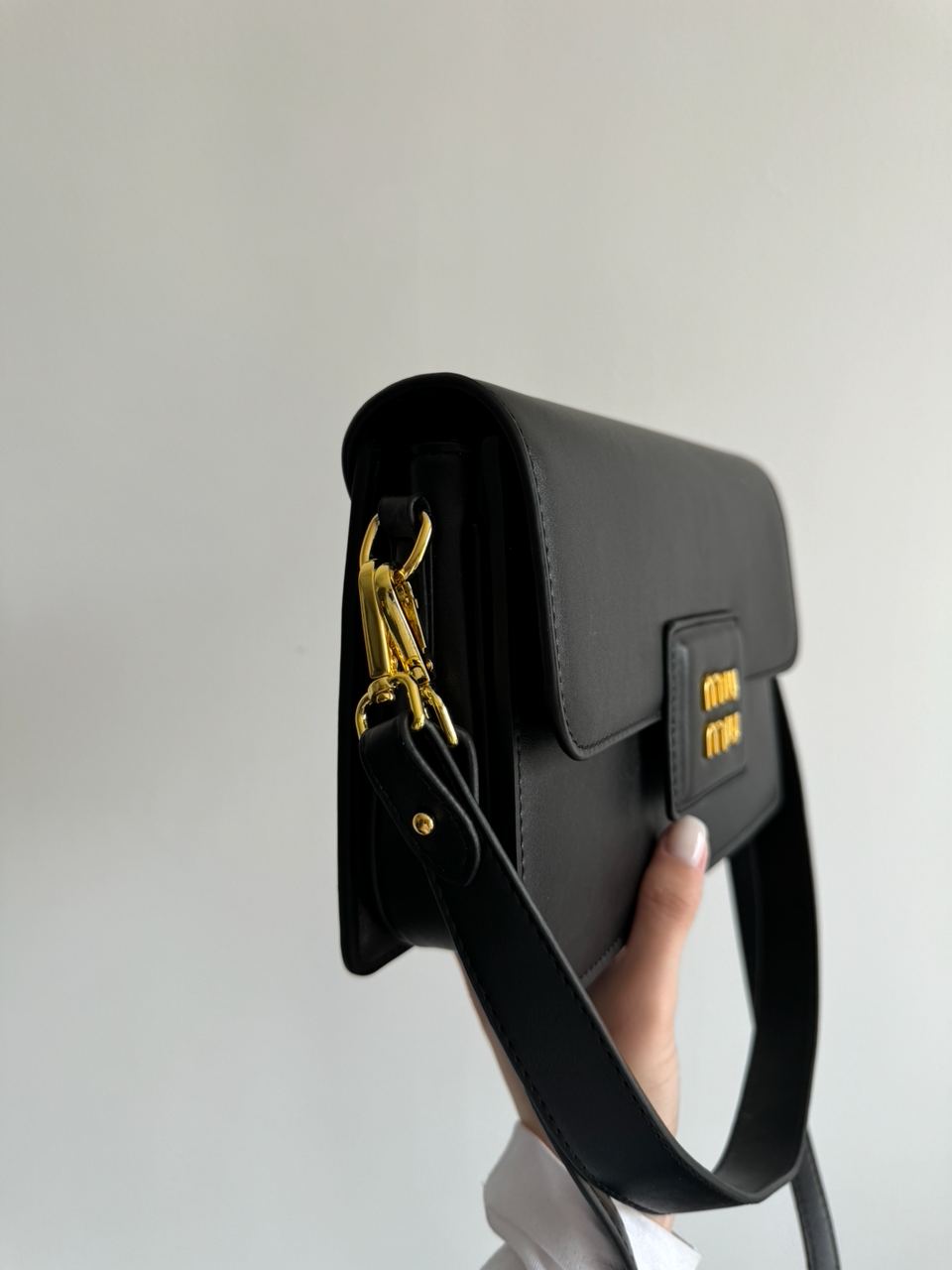 MiuMiu Shoulder Leather Bag Black - 17