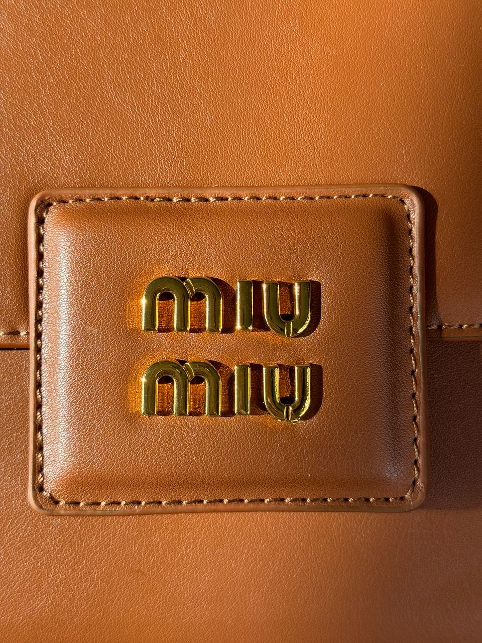 MiuMiu Shoulder Leather Bag Brown - 11